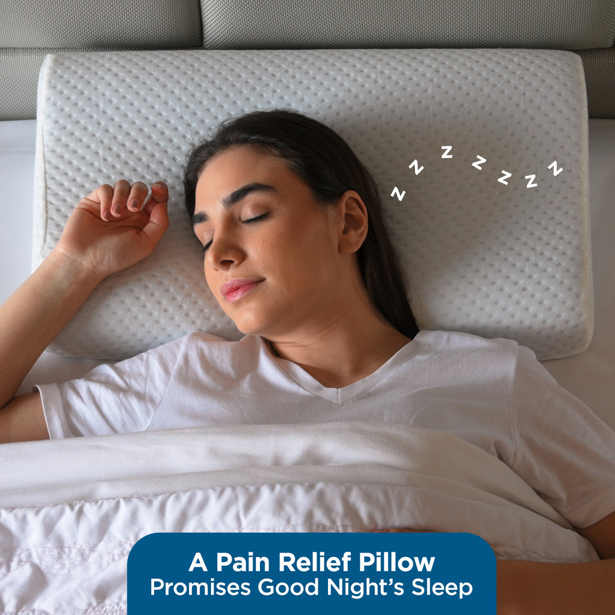 Non Ventilated Contour Memory Foam Pillow Sleepsia India Pvt Ltd