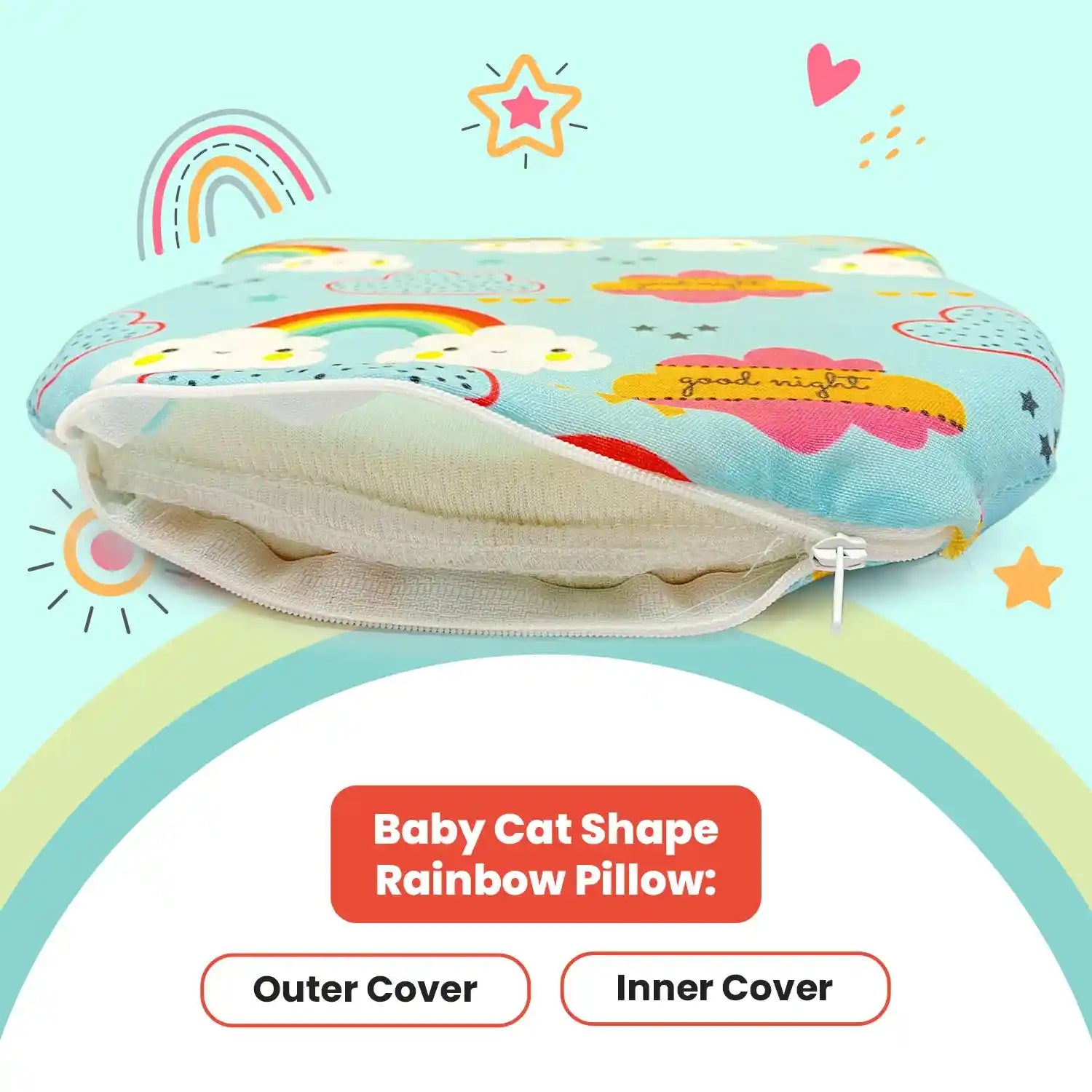 Kid's Cat Shape Memory Foam Pillow