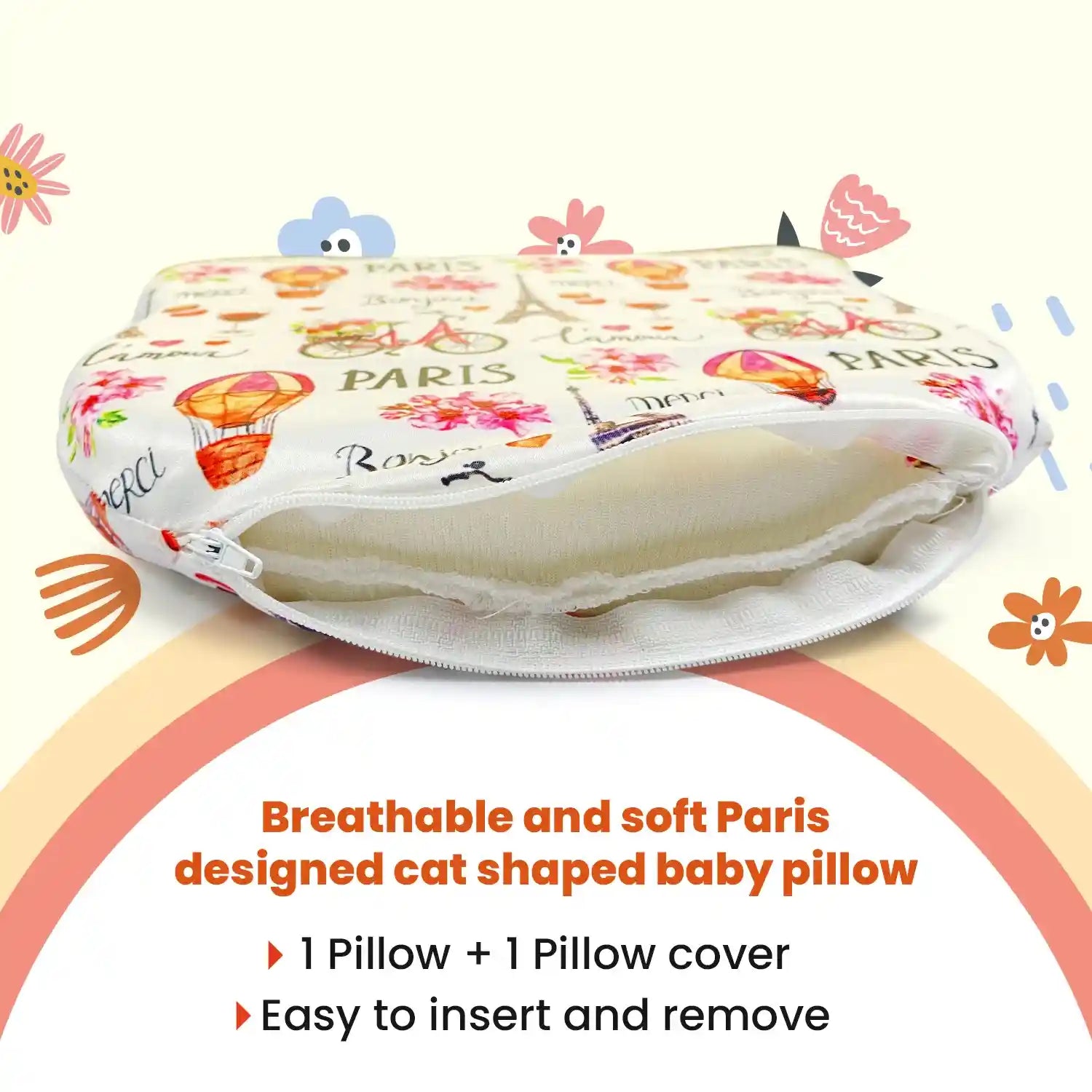 Kid's Cat Shape Memory Foam Pillow