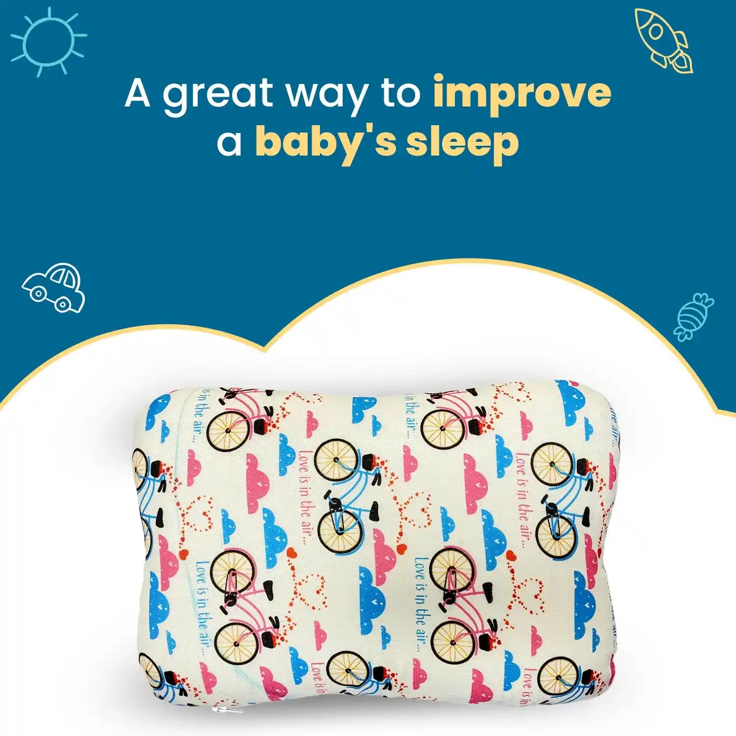 Butterfly Baby Pillow with Memory Foam