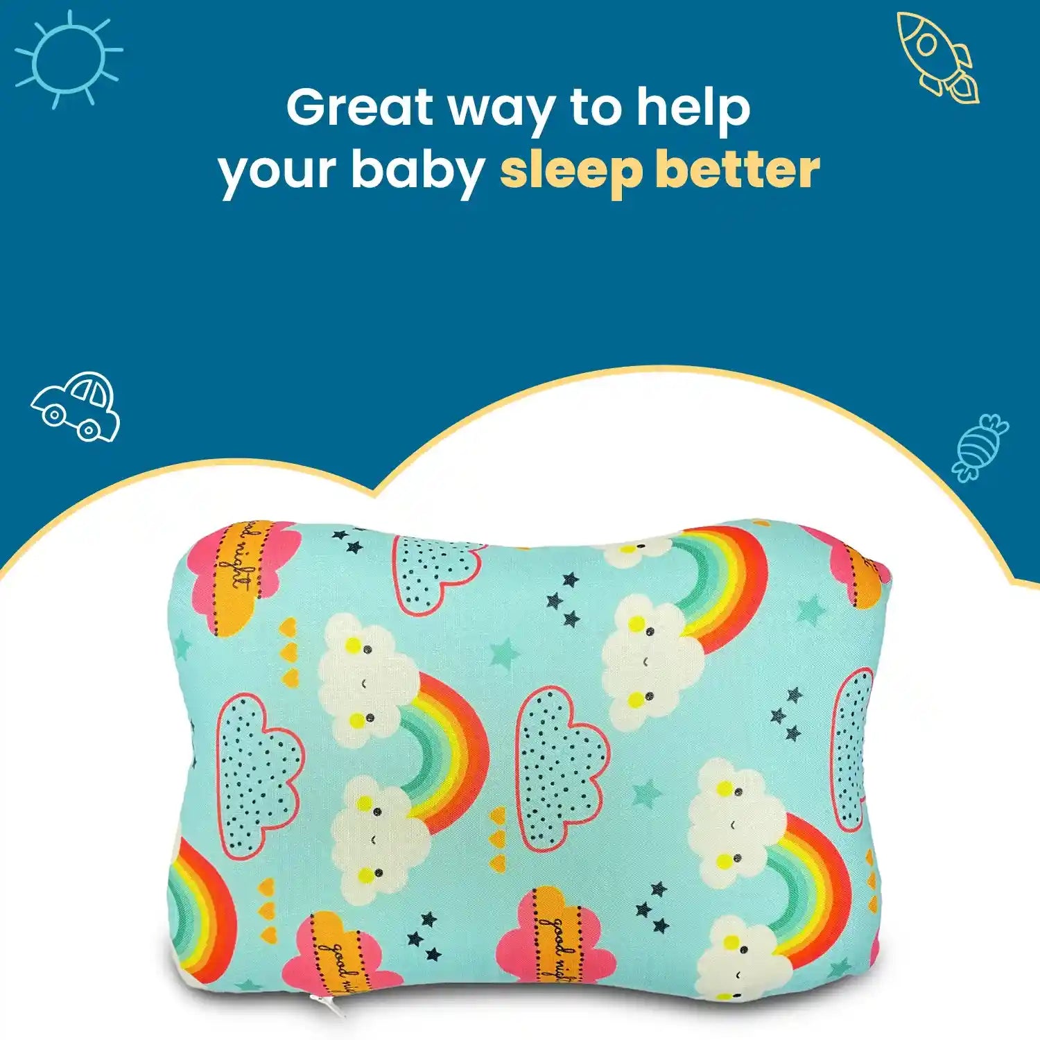 Butterfly Baby Pillow with Memory Foam