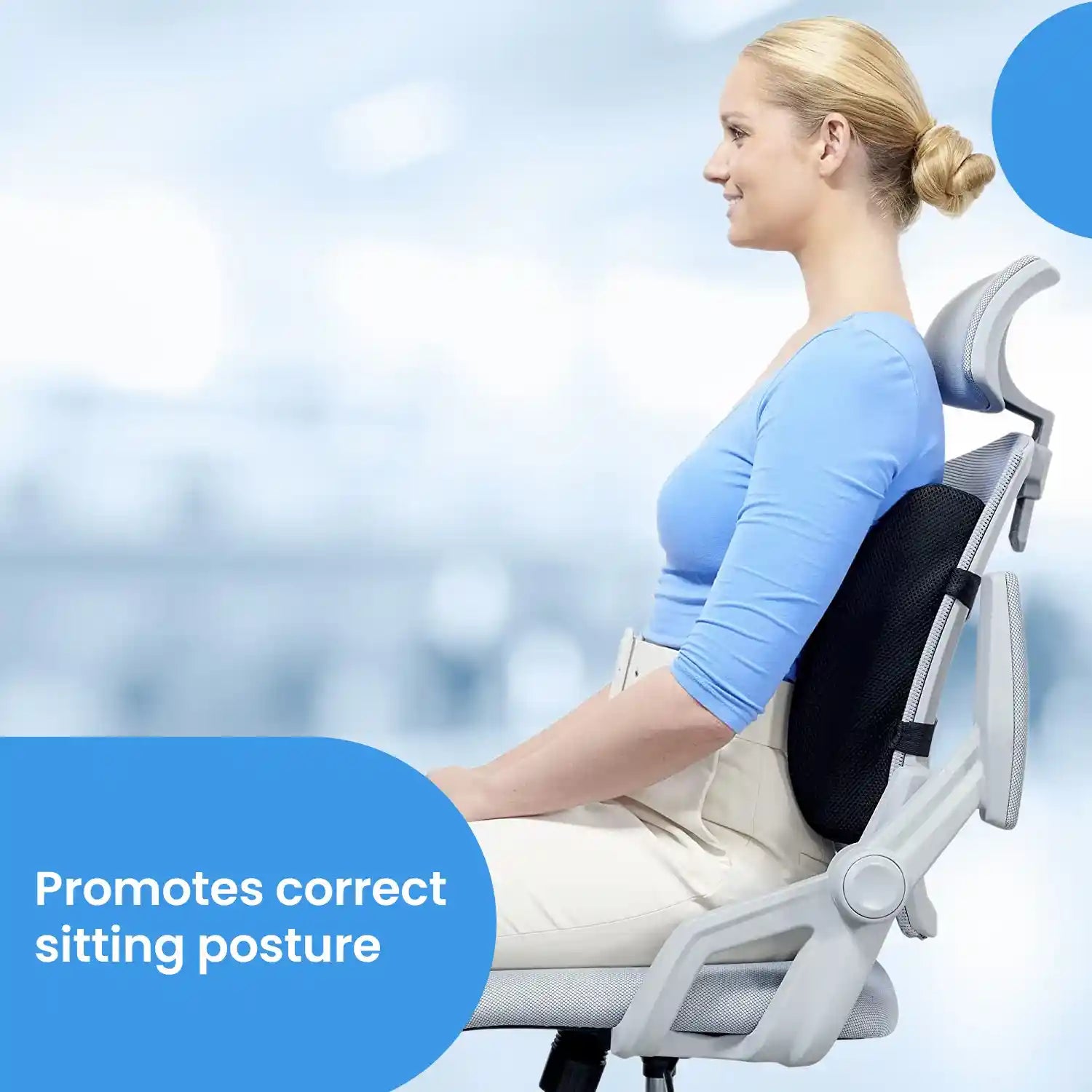 Orthopedic Memory Foam Half-Lumbar Support Backrest Cushion