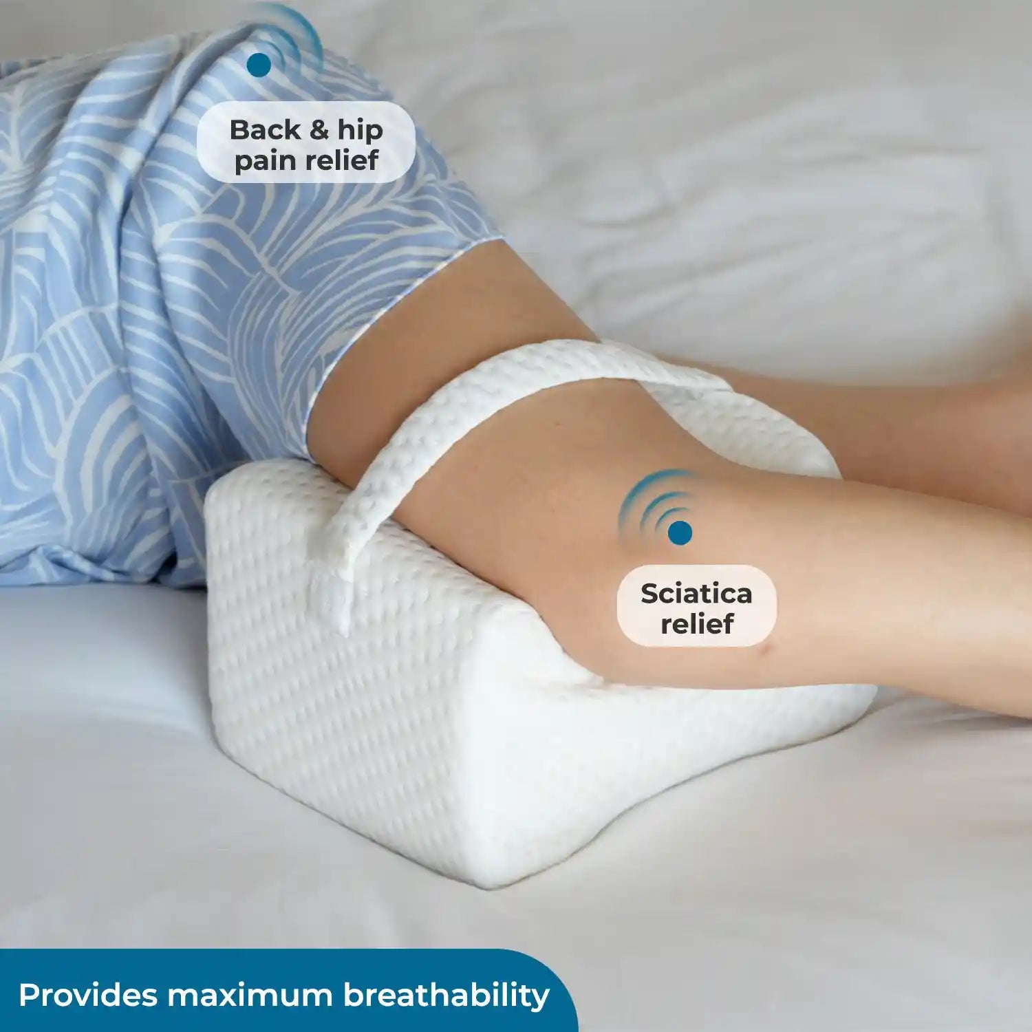 Orthopedic Memory Foam Knee & Leg Support Pillow for Side Sleepers