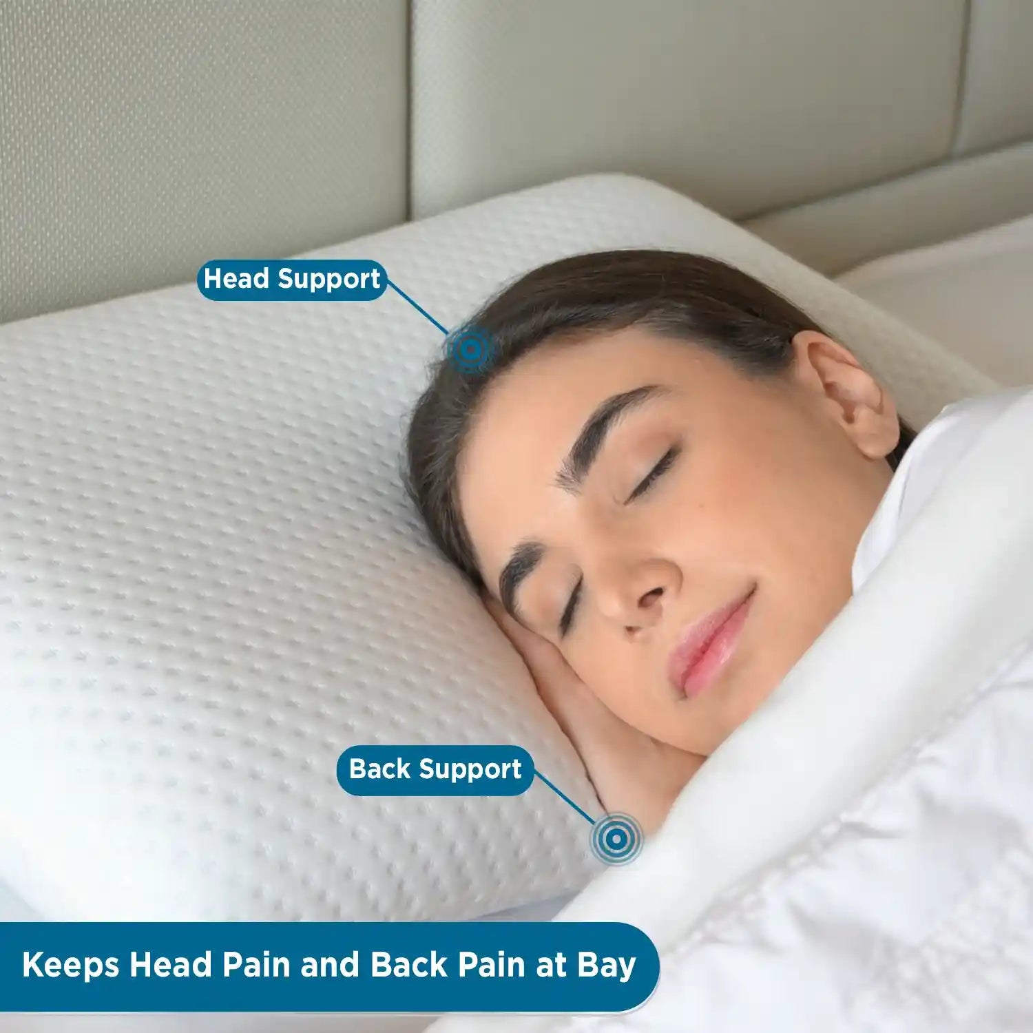 Orthopedic Memory Foam Pillow with Ventilated Cooling Gel for Neck & Shoulder Pain