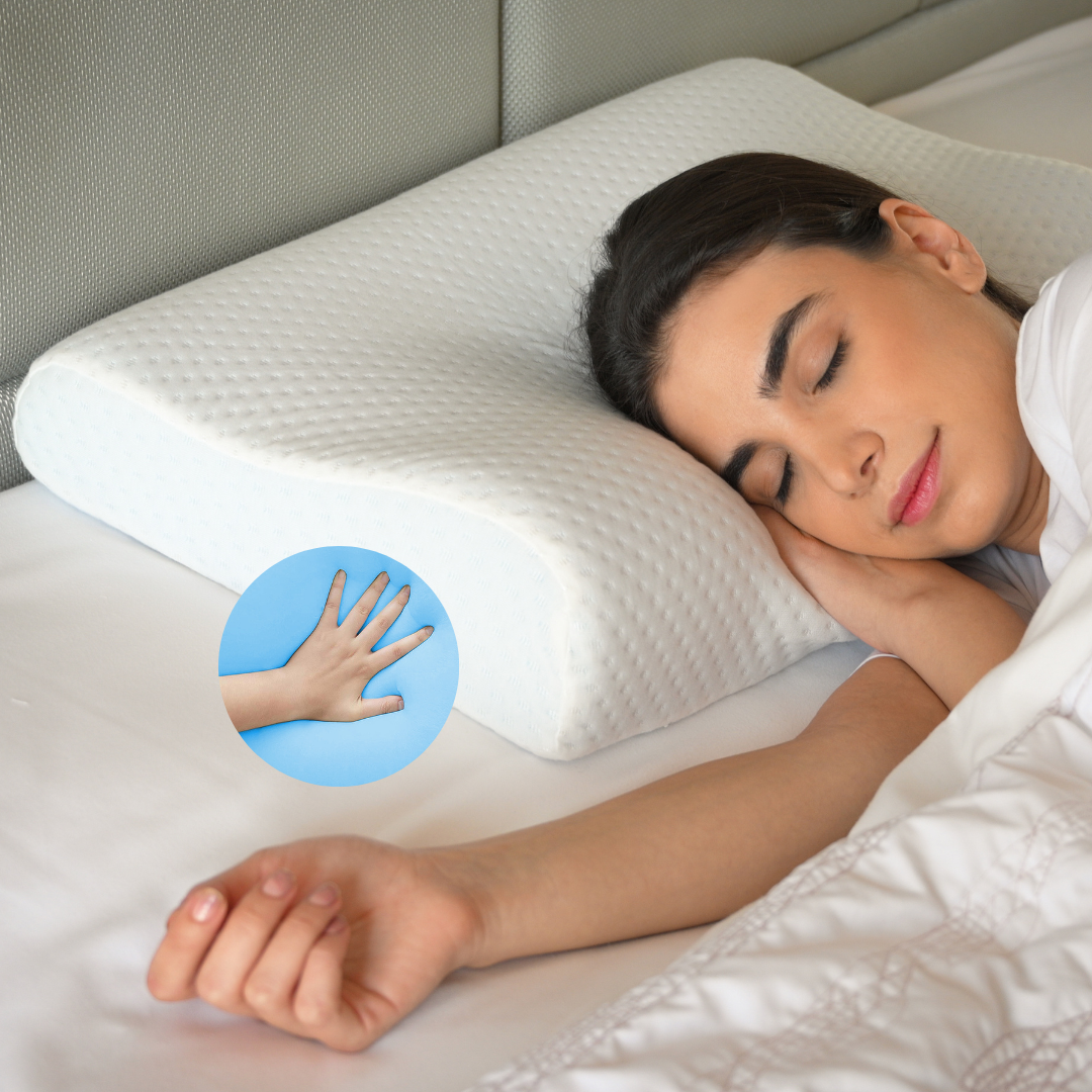 Orthopedic Memory Foam Cervical Contour Pillow with Cooling Gel