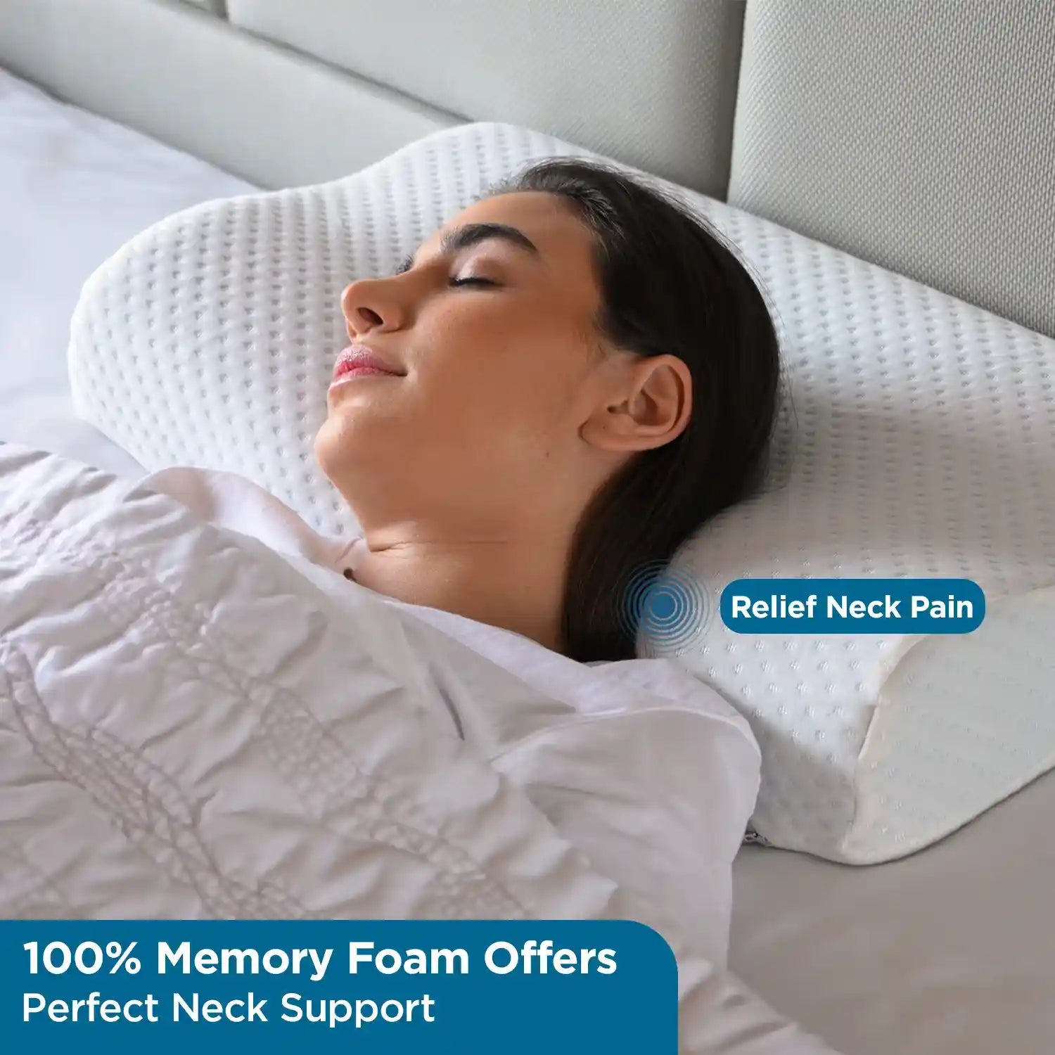 Orthopedic Memory Foam Cervical Contour Pillow with Cooling Gel