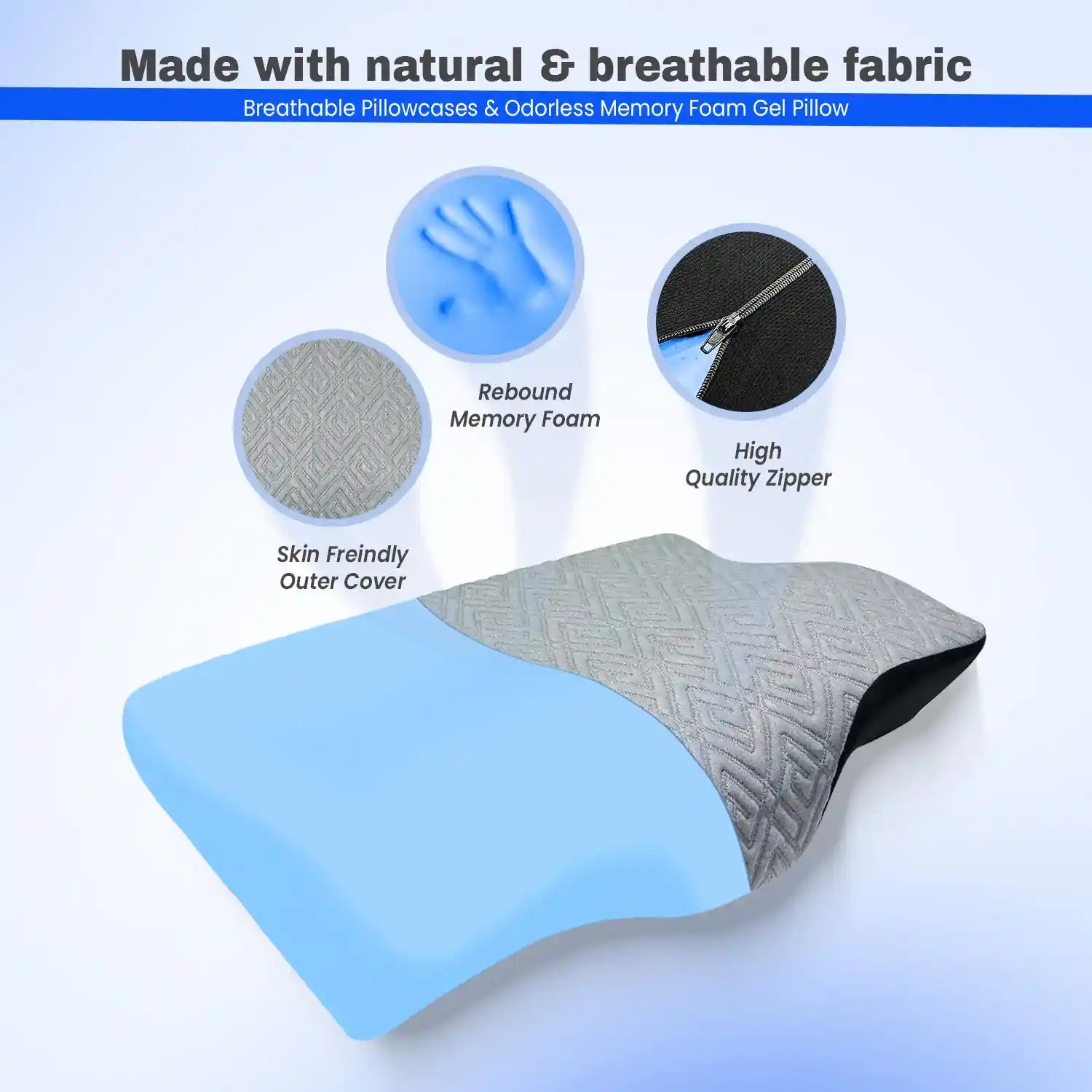 Orthopedic Memory Foam Cervical Pillow with Cooling Gel