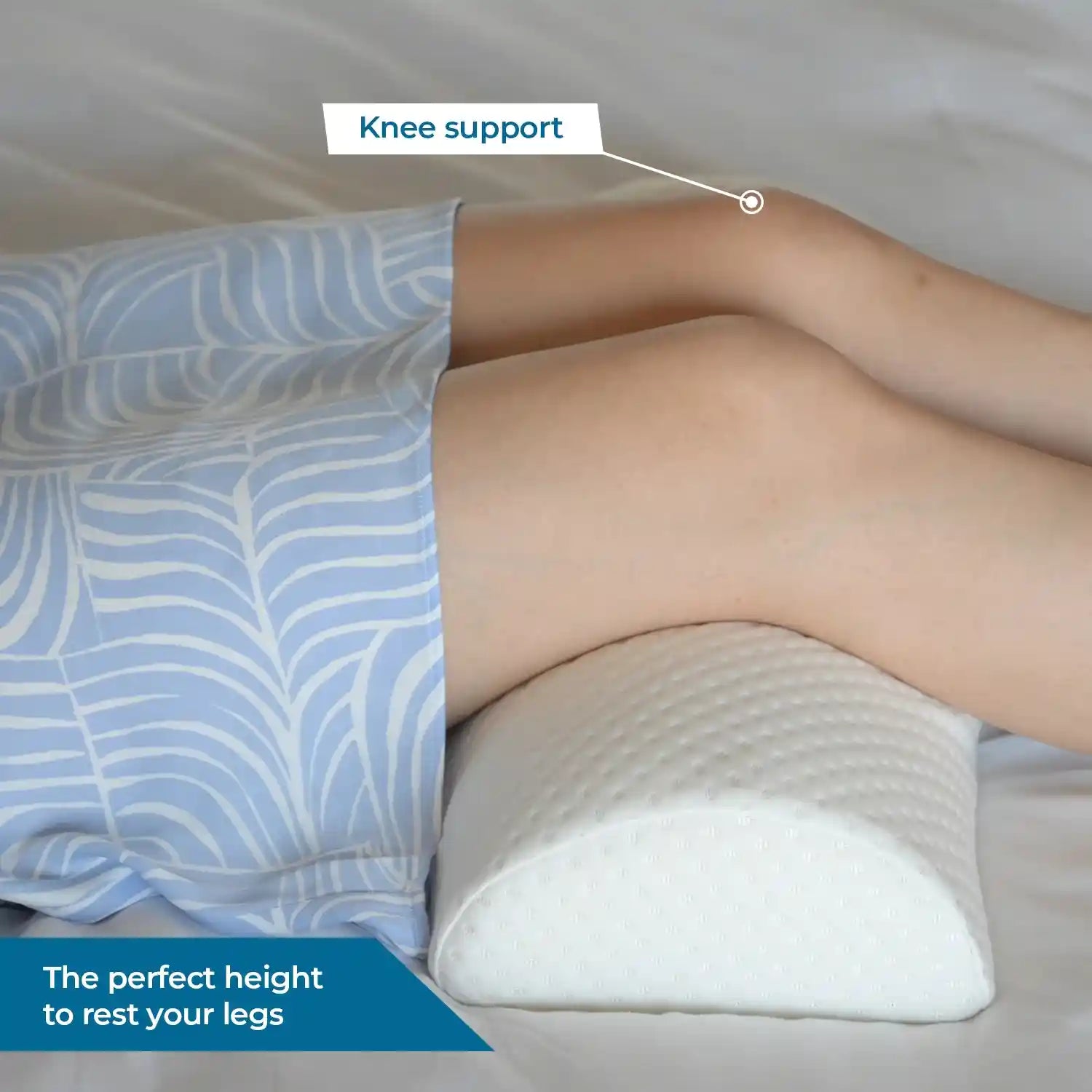 Orthopedic Memory Foam Knee & Leg Support Half-Moon Pillow