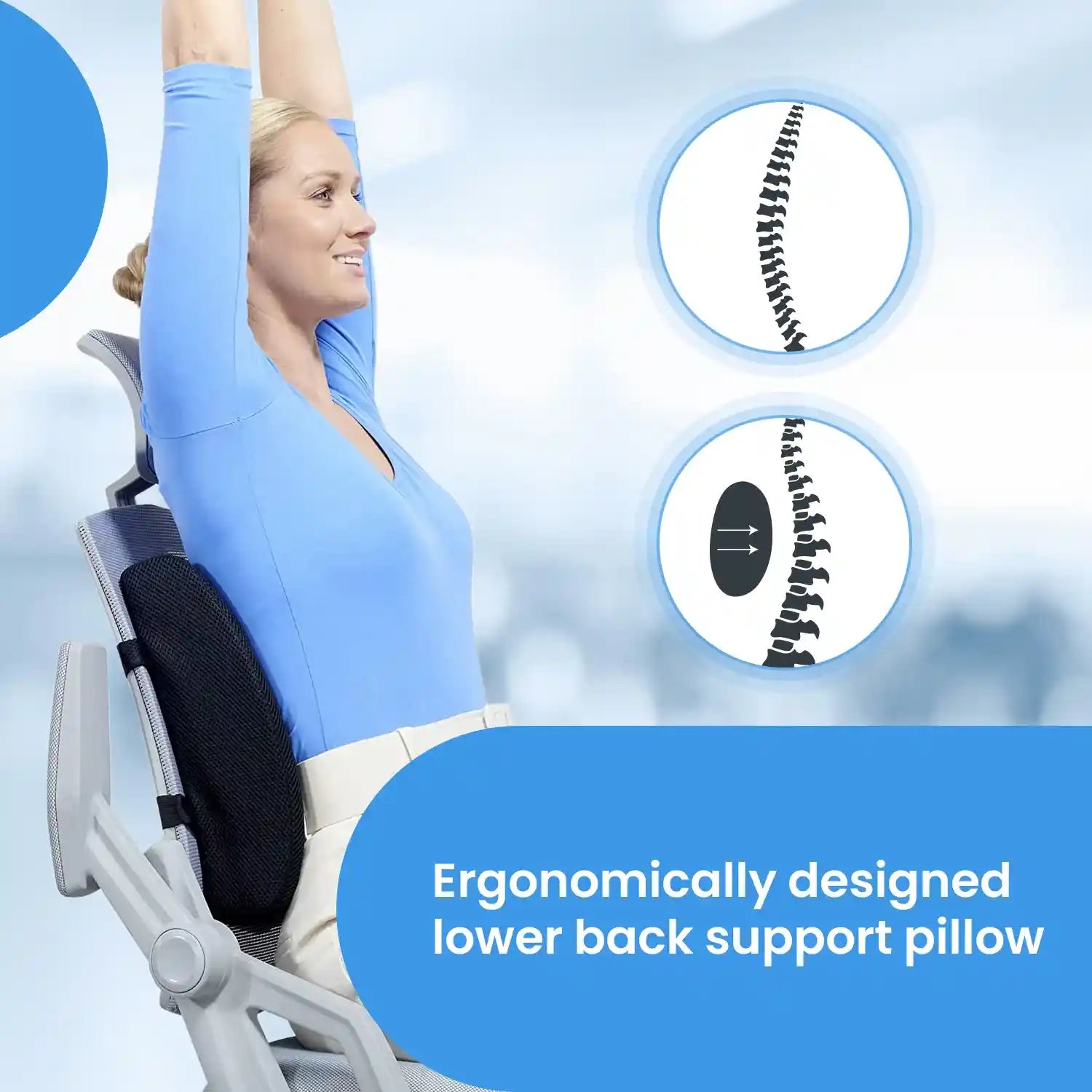 Half Lumbar Support Pillow & Cushion for Backrest