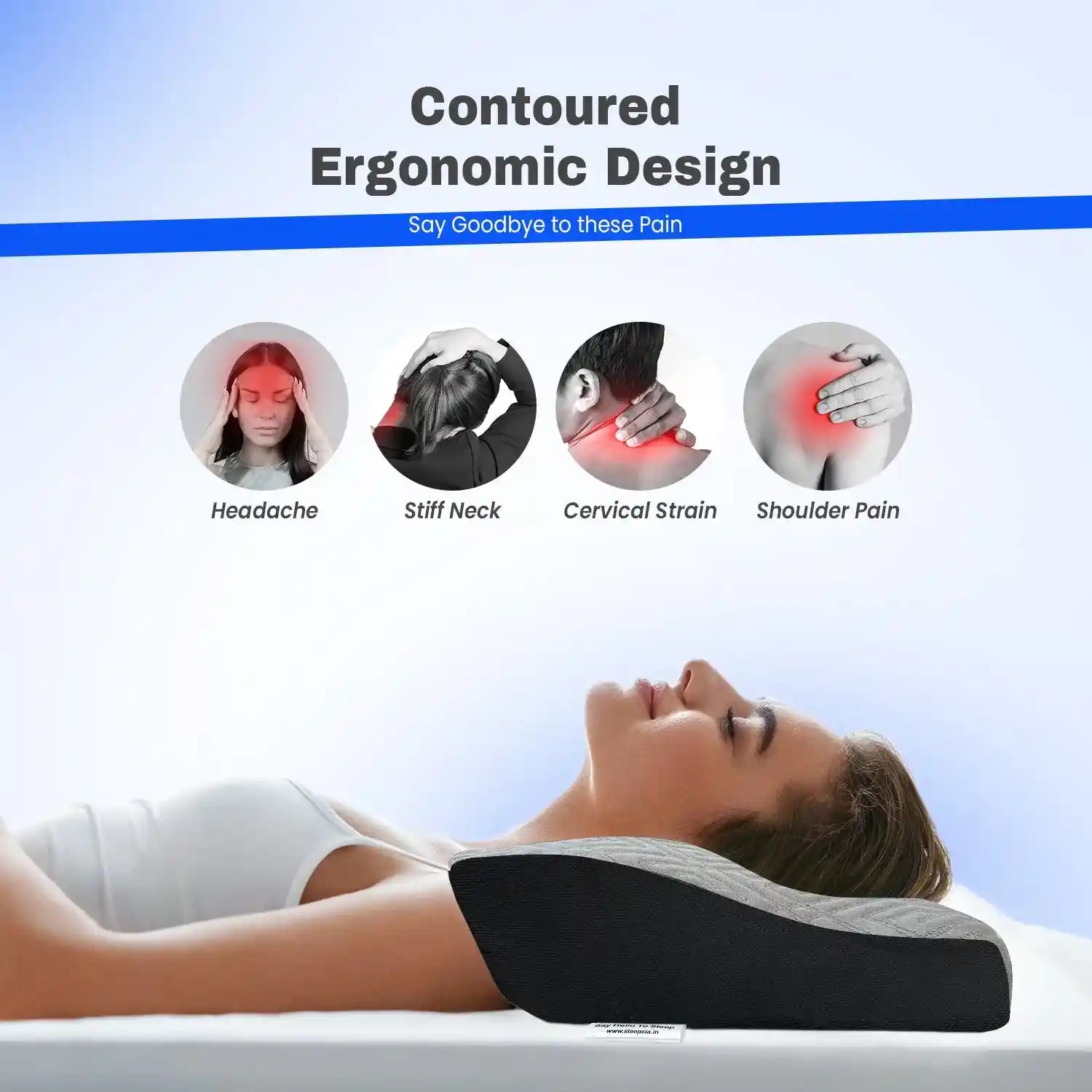 Orthopedic Memory Foam Cervical Pillow with Cooling Gel