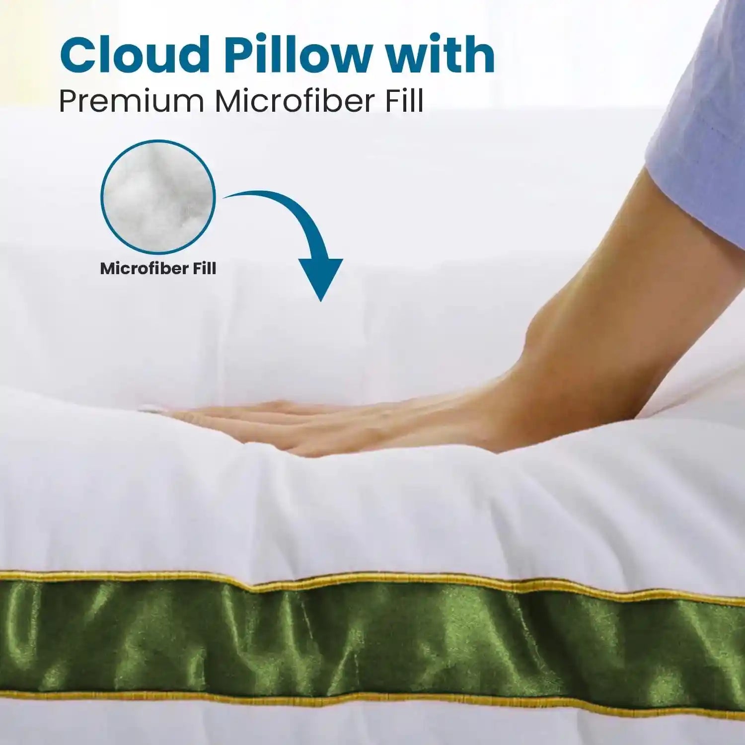 Super-Soft & Fluffy Microfiber Sleeping Pillow with Strip (Hotel Pillow)