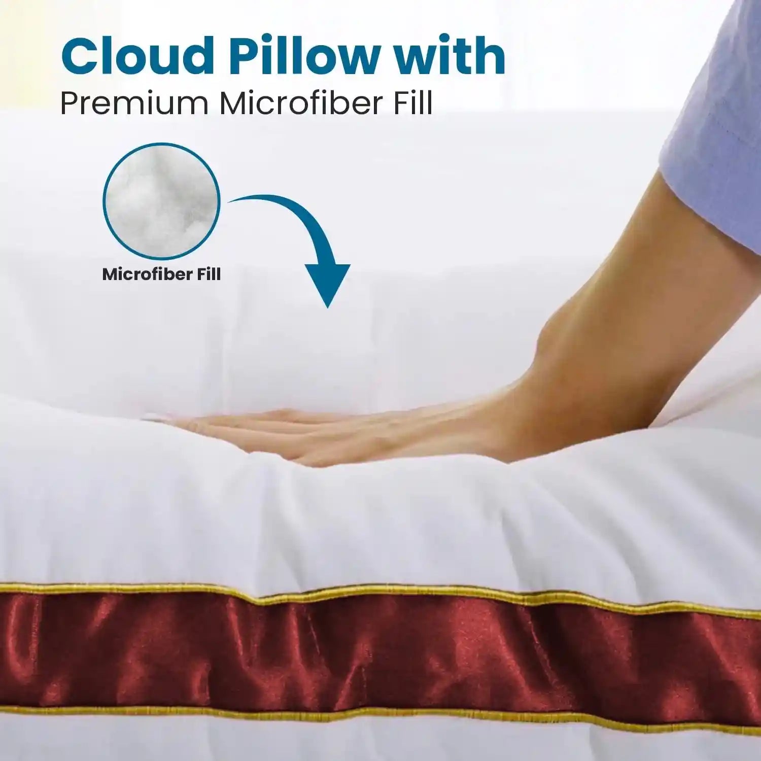 Super-Soft & Fluffy Microfiber Sleeping Pillow with Strip (Hotel Pillow)