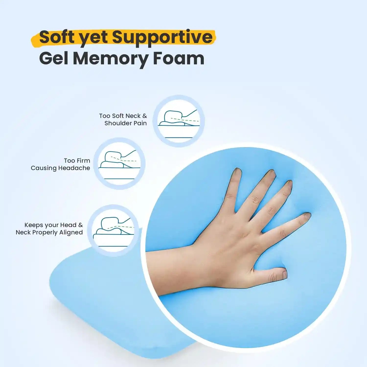 Small Memory Foam Pillow with Cooling Gel