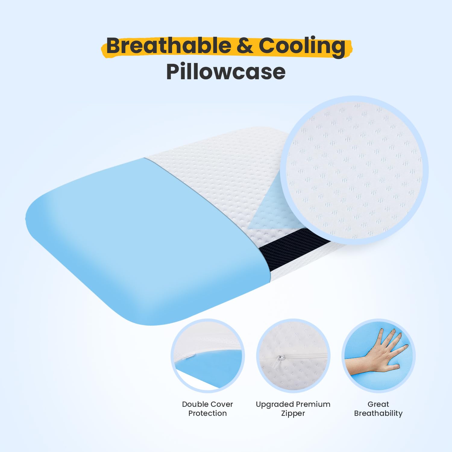 Small Memory Foam Pillow with Cooling Gel