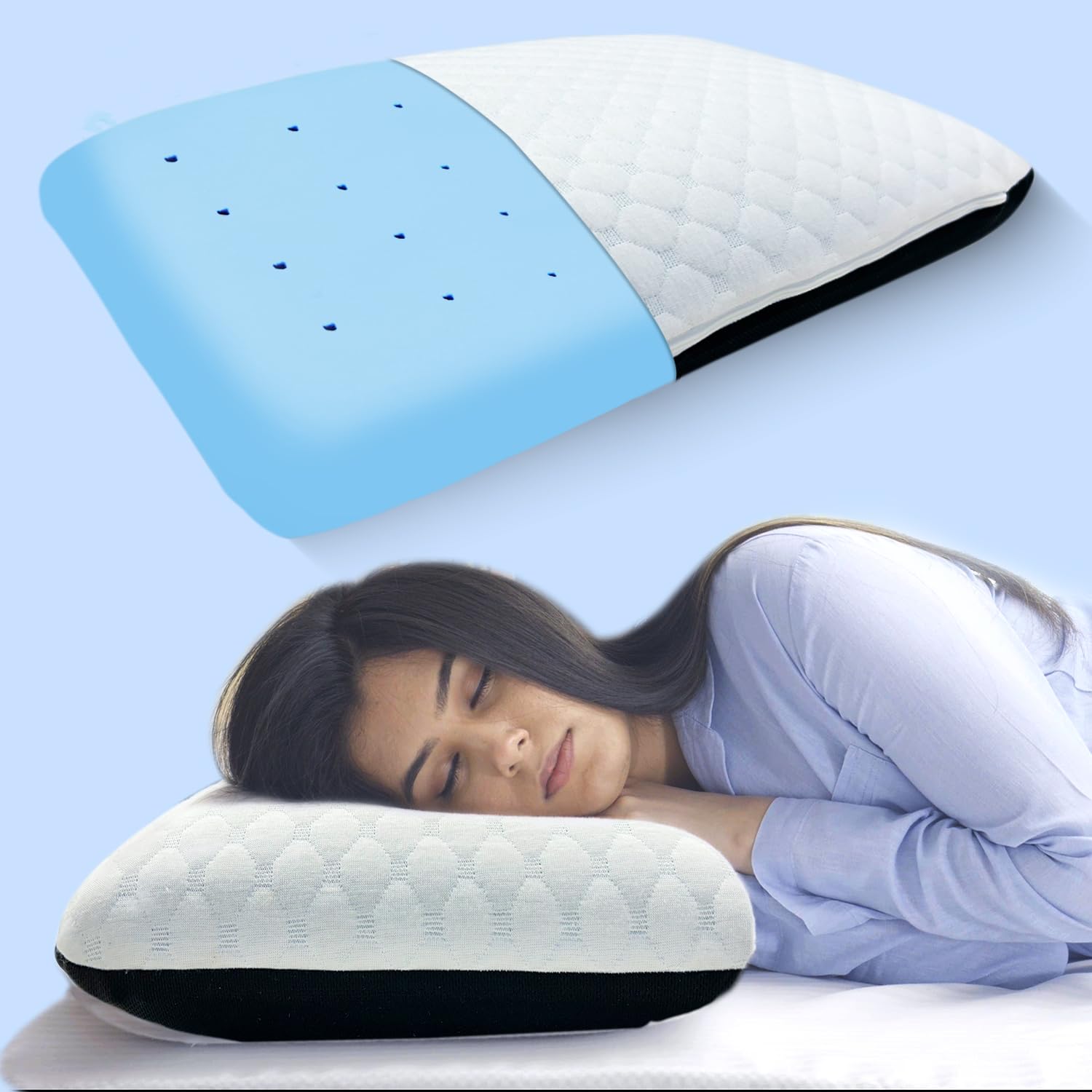 Small Memory Foam Pillow with Cooling Gel