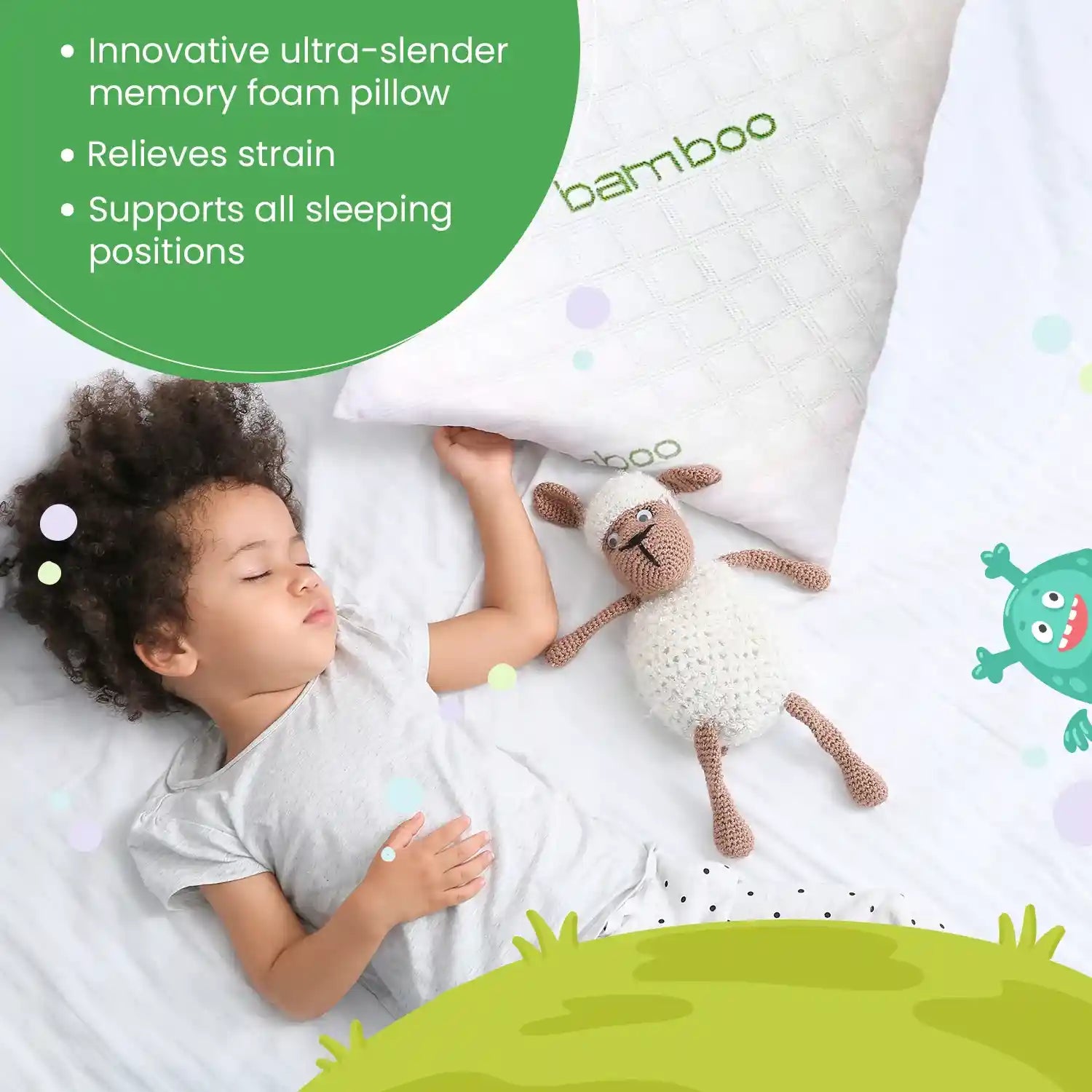 Kid's Super-Soft Shredded Memory Foam Bamboo Pillow