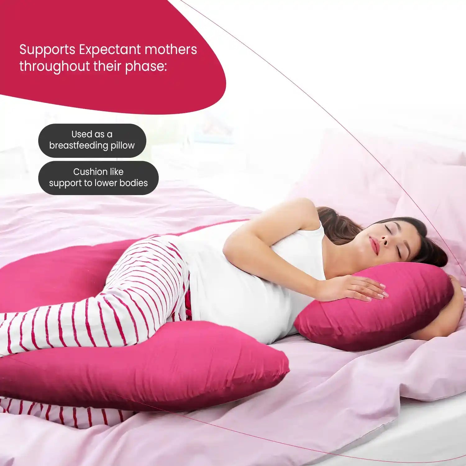 C Shape Maternity Pillow: Full Body Pregnancy Pillow