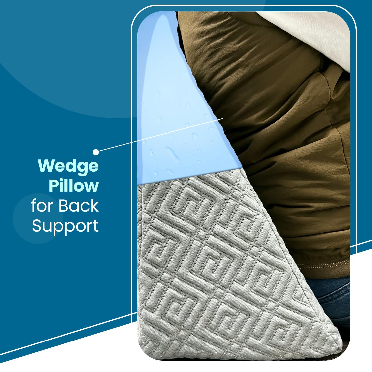 Orthopedic Memory Foam Back Support Wedge Pillow for Back Pain