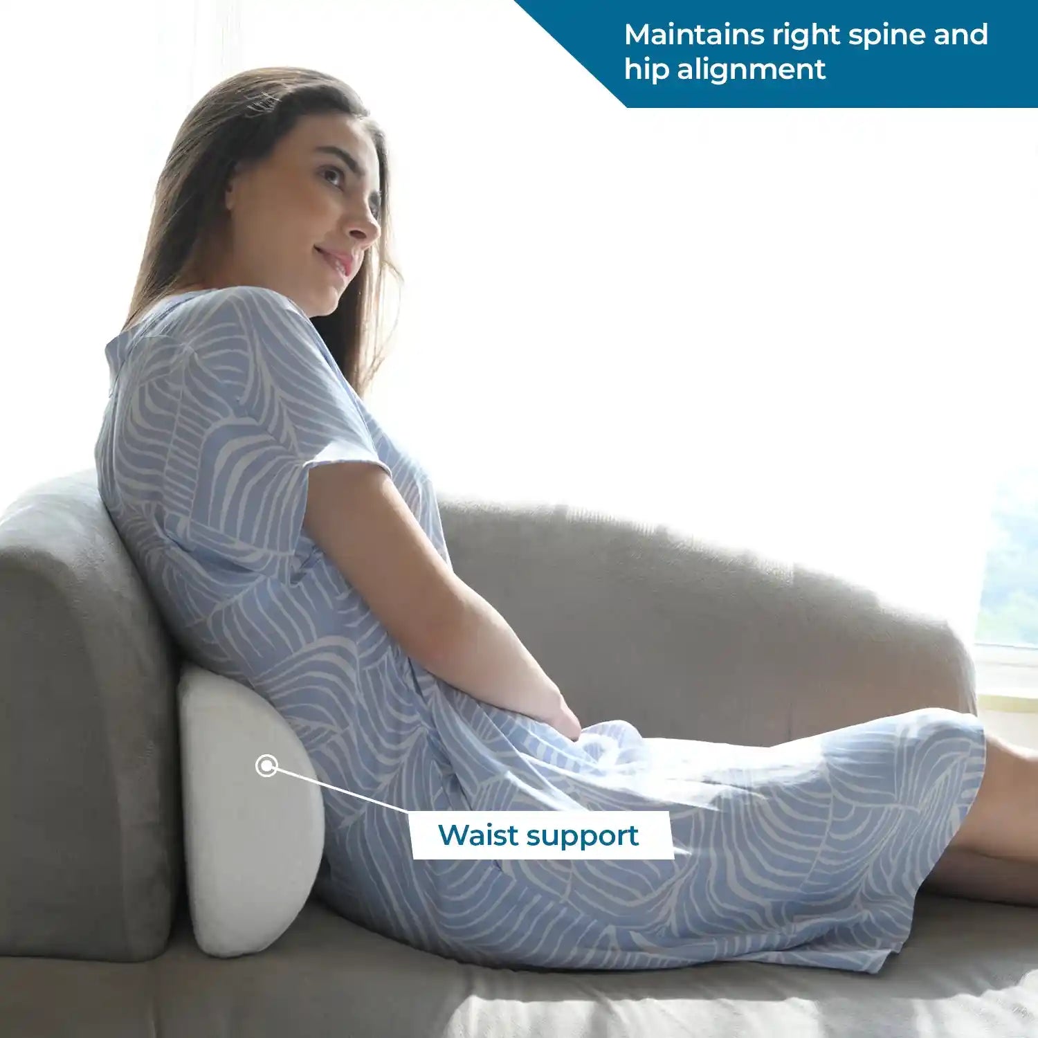 Half-Moon Pillow with Orthopedic Memory Foam for Knee & Leg Support