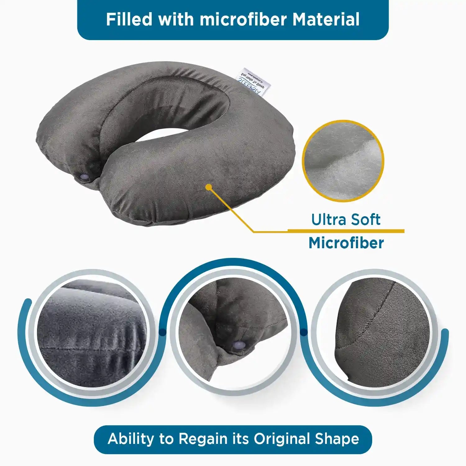 Sleepsia Travel Pillow with Microfiber Filling