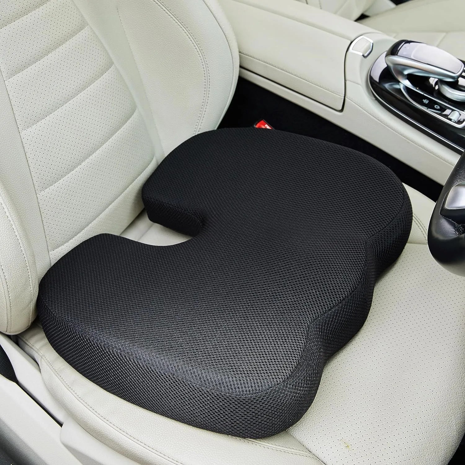 Coccyx Orthopedic Seat Cushion for Relief from Sciatica and Hip Pain Multi use for Car Wheelchair Sleepsia India Pvt Ltd