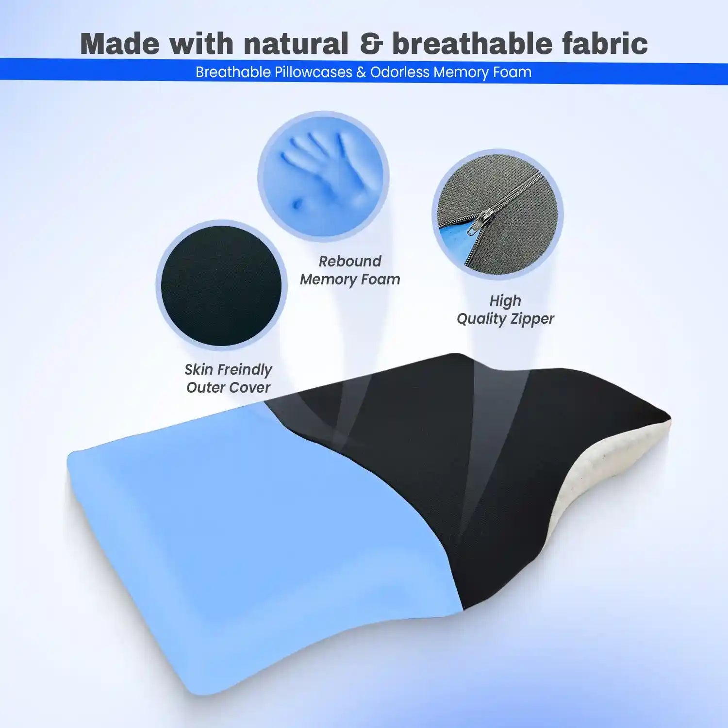 Orthopedic Memory Foam Cervical Pillow with Cooling Gel