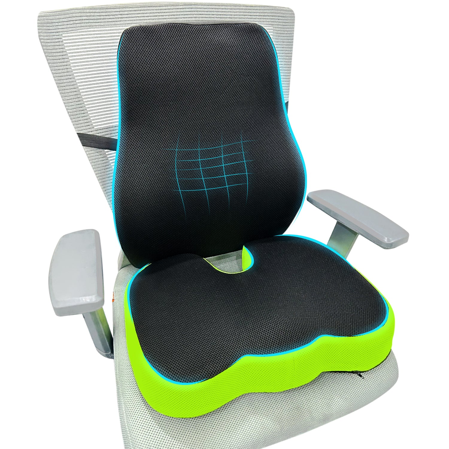 Lumbar Support Memory Foam Cushion, U-Shaped Coccyx Seat Cushion Combo For Chair