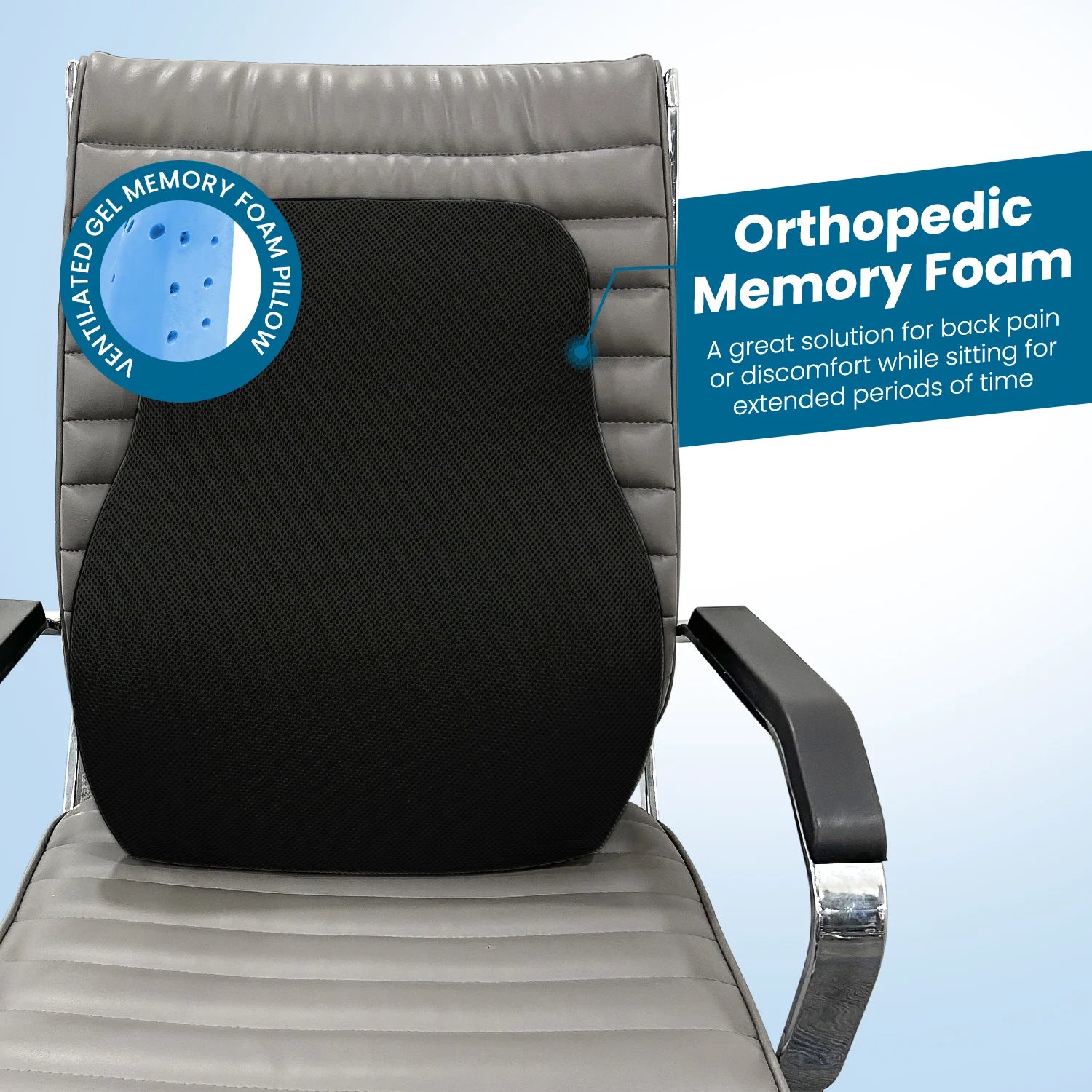 Lumbar Support Pillow With Ventilated Cooling Gel-Back Cushion