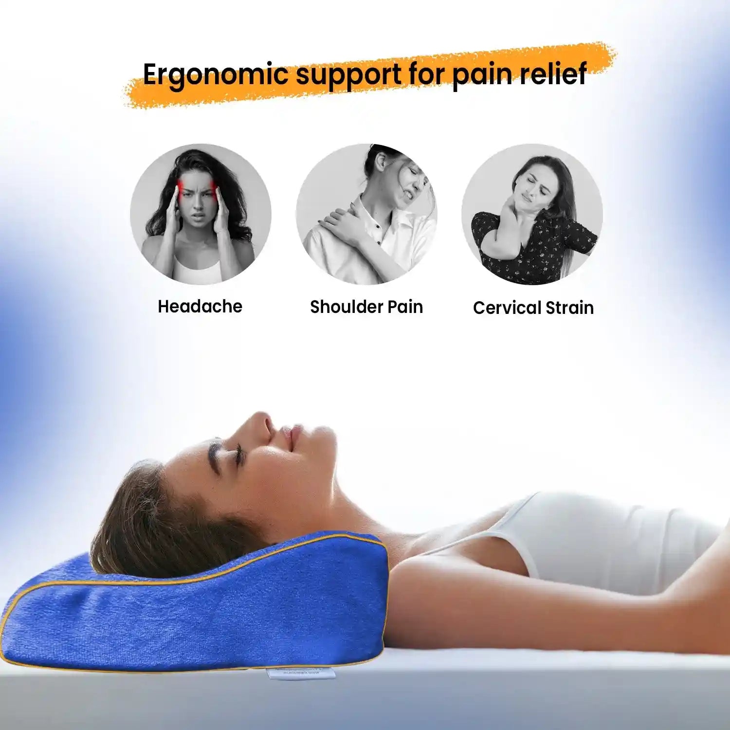 Orthopedic Memory Foam Cervical Pillow with Cooling Gel