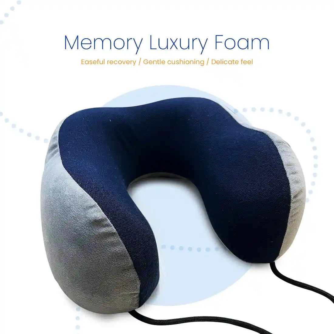 Travel Pillow for Neck with Memory Foam (Super-Soft) - Velvet Fabric