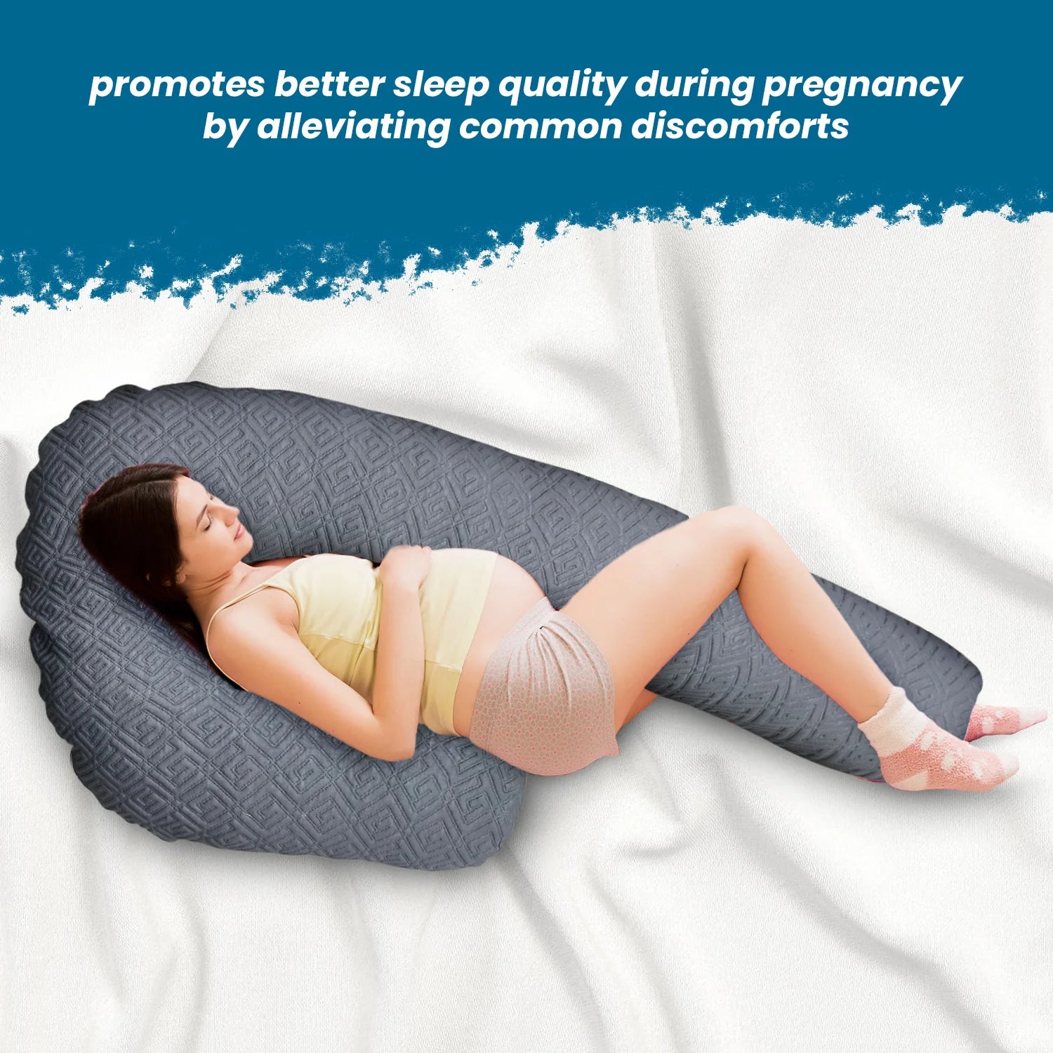 Super-Soft J-Shape Pregnancy Pillow