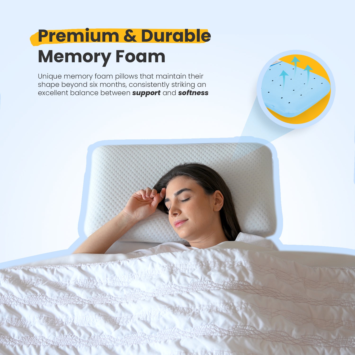 Small Memory Foam Pillow with Cooling Gel