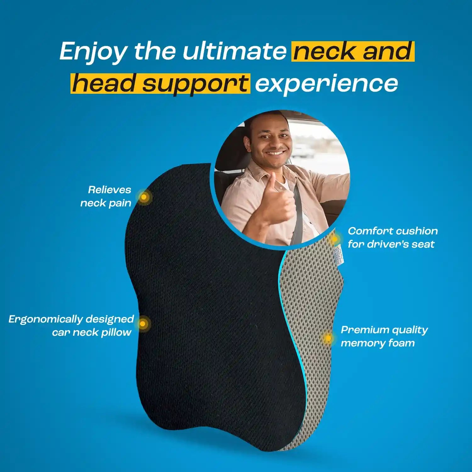 Car Neck Pillow with Memory Foam