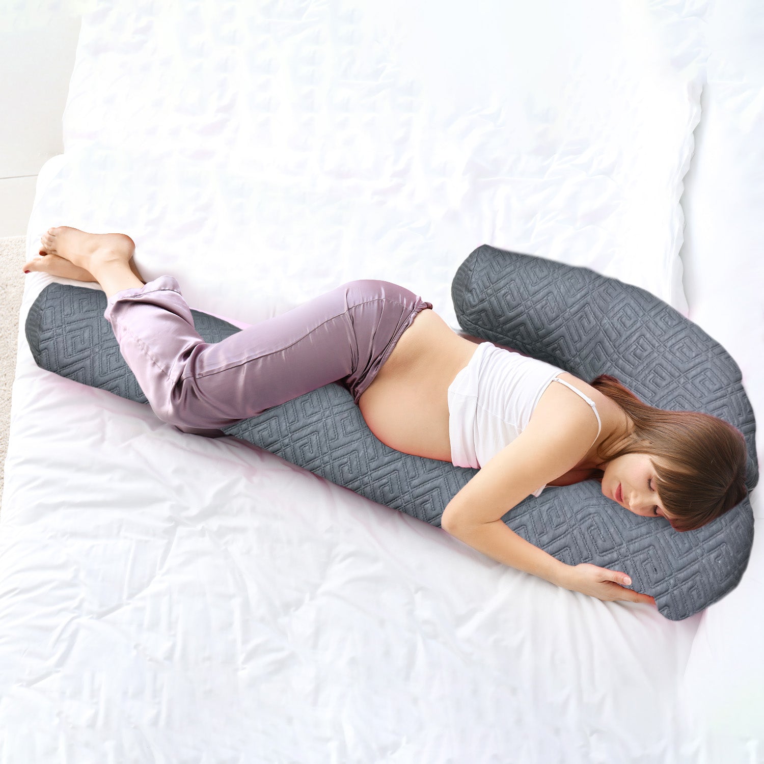 C Shape Maternity Pillow: Full Body Pregnancy Pillow