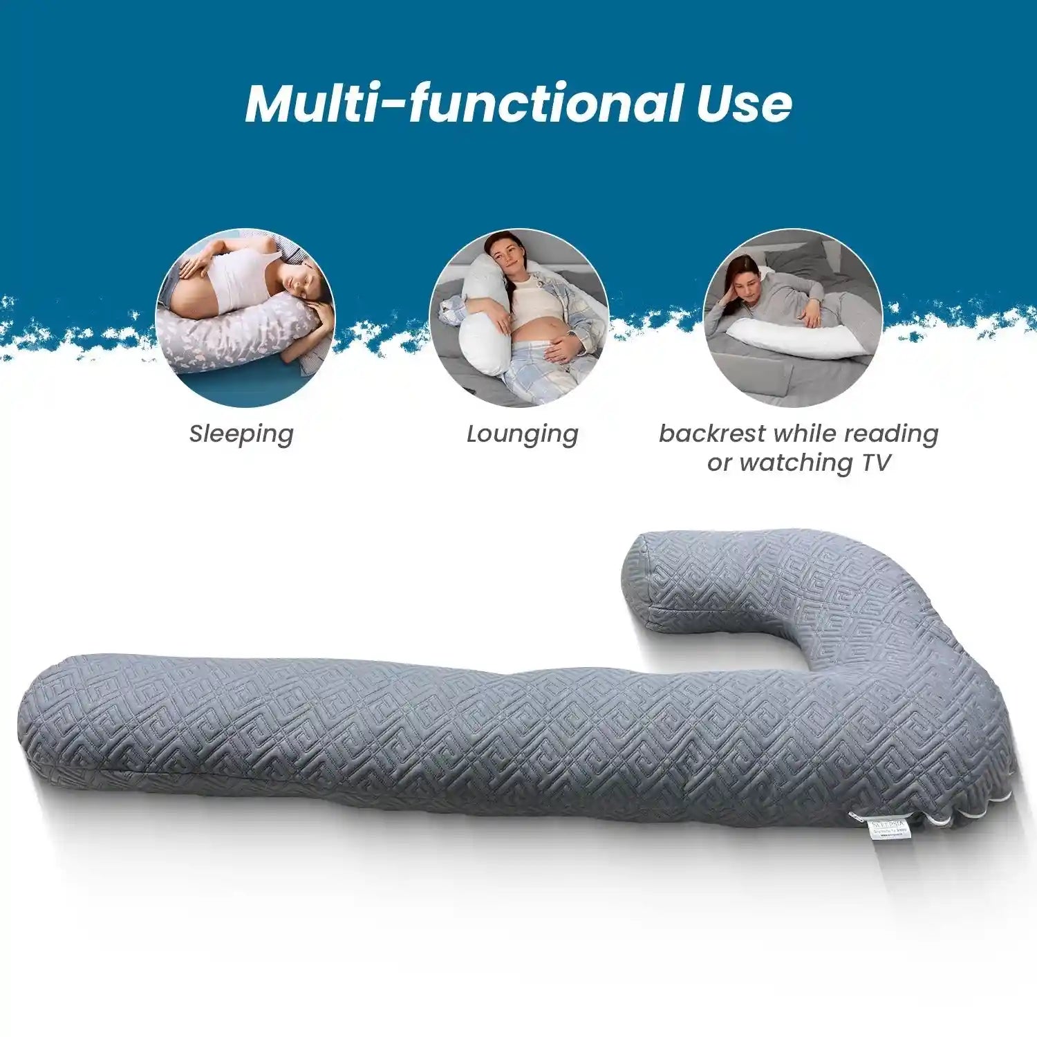 Super-Soft J-Shape Pregnancy Pillow