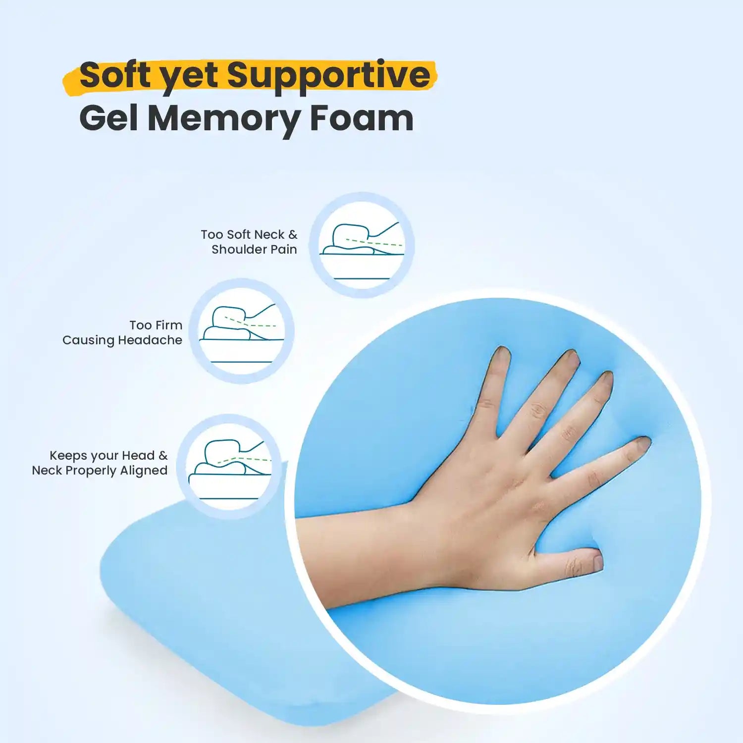 Small Memory Foam Pillow with Cooling Gel