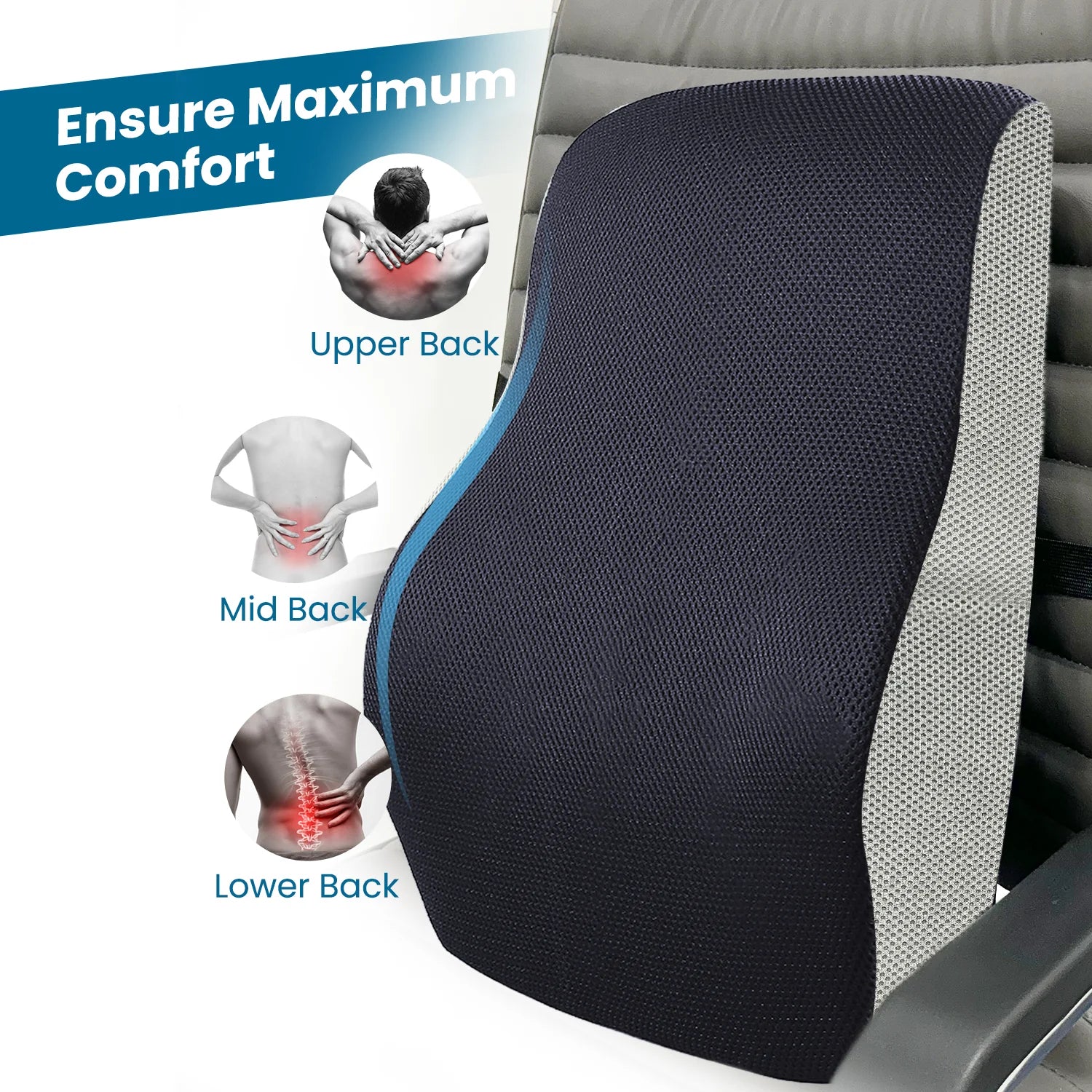 Orthopedic Memory Foam Lumbar Support Backrest Cushion