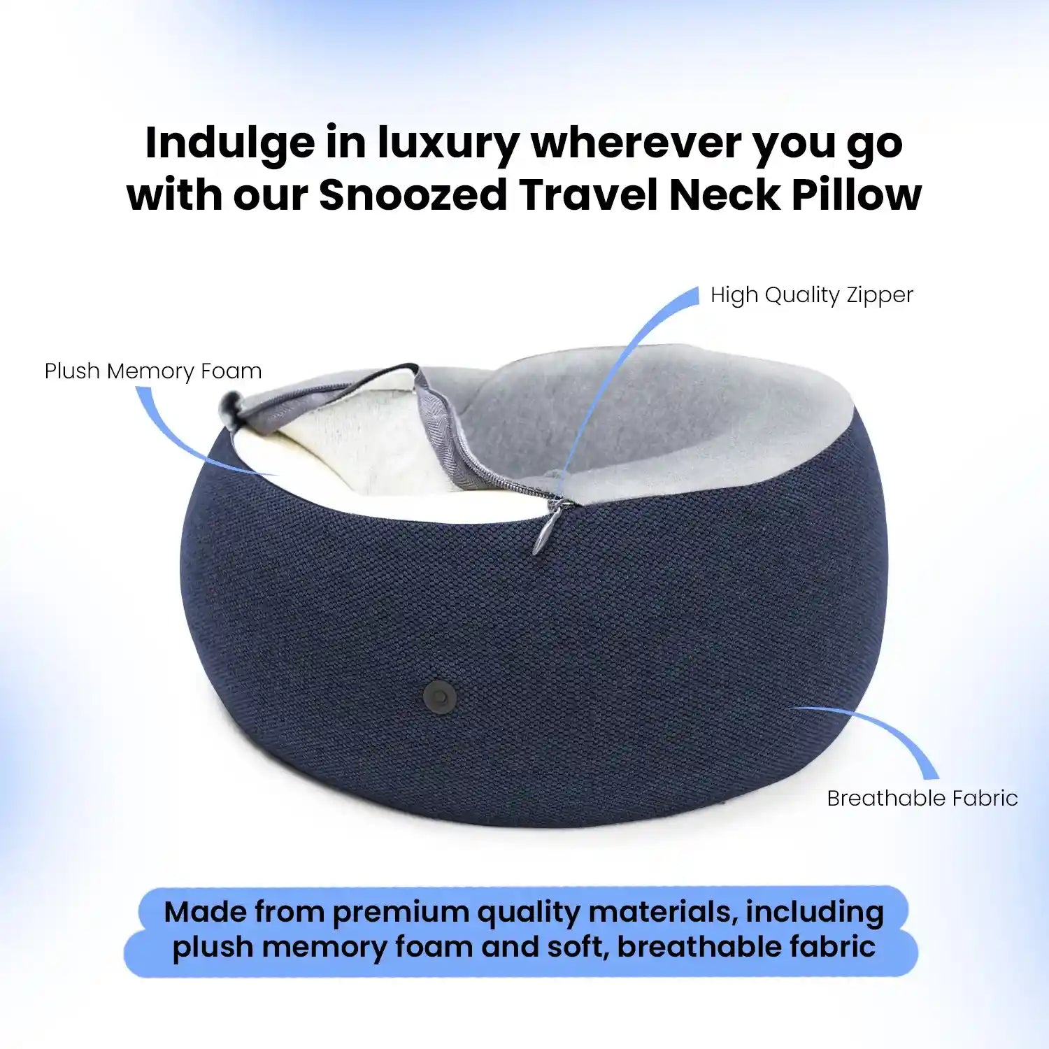 Orthopedic Memory Foam Snoozed Travel Neck Pillow