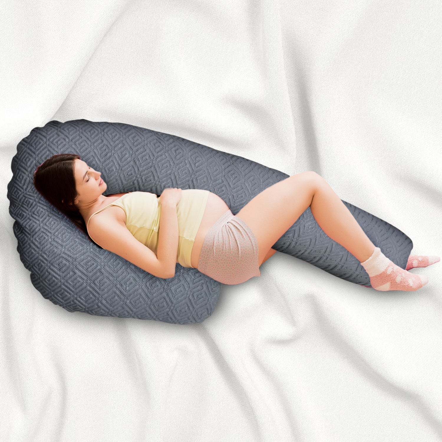 Super-Soft J-Shape Pregnancy Pillow