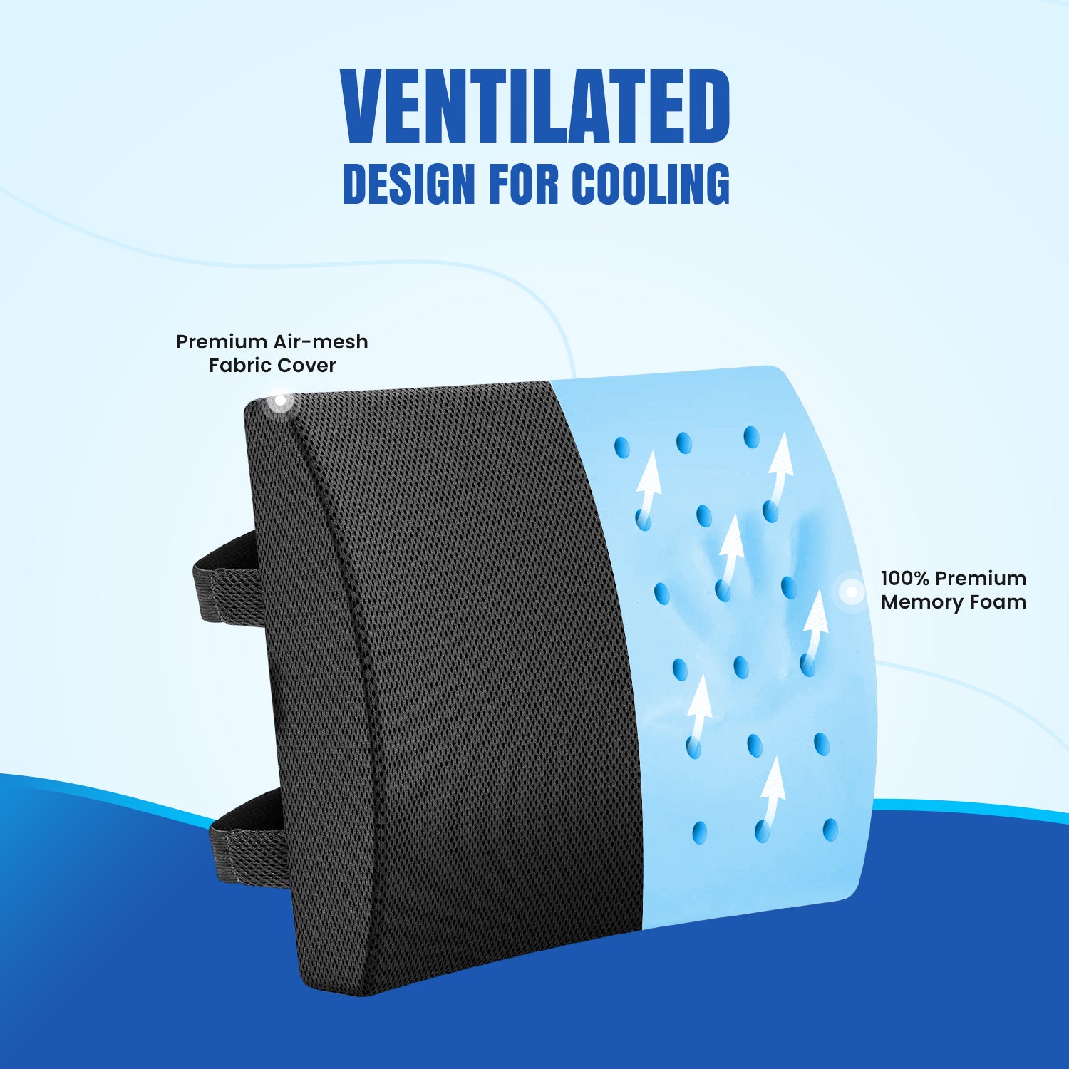 Orthopedic Memory Foam Half-Lumbar Support Backrest Cushion