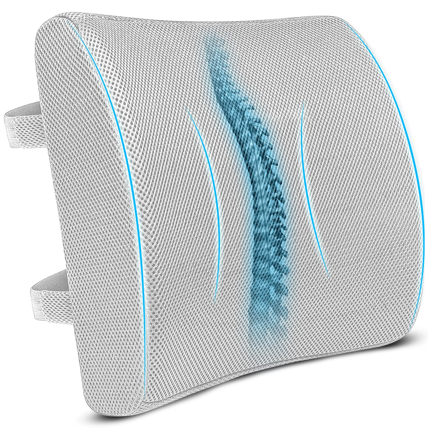 Orthopedic Memory Foam Half-Lumbar Support Backrest Cushion