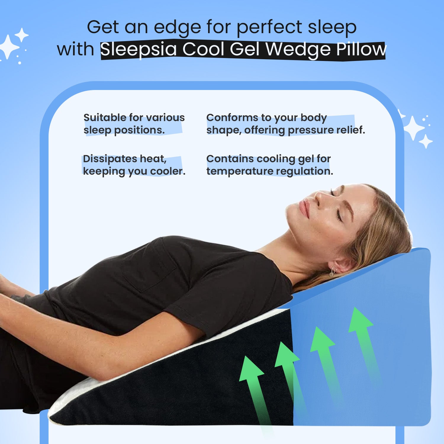 Orthopedic Memory Foam Back Support Wedge Pillow for Back Pain