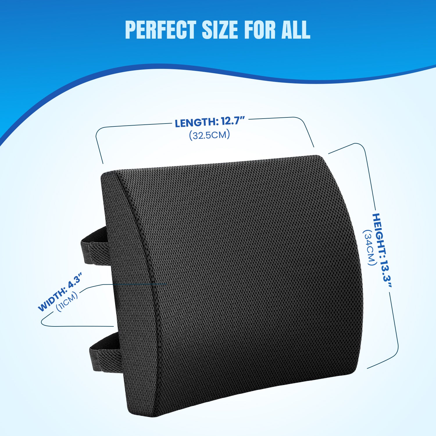 Orthopedic Memory Foam Half-Lumbar Support Backrest Cushion