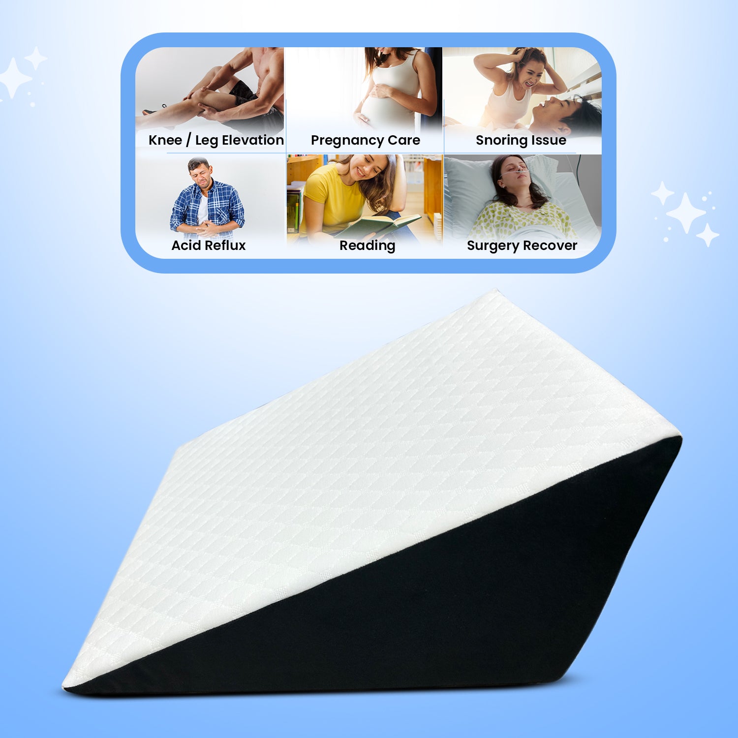 Orthopedic Memory Foam Back Support Wedge Pillow for Back Pain