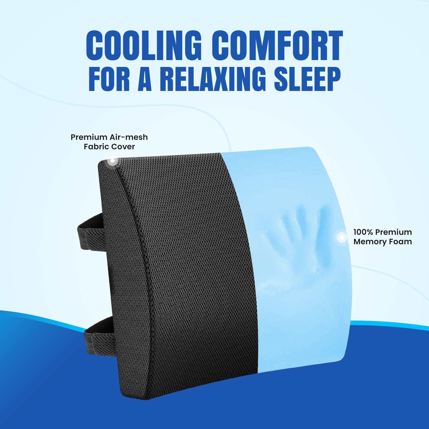 Orthopedic Memory Foam Half-Lumbar Support Backrest Cushion