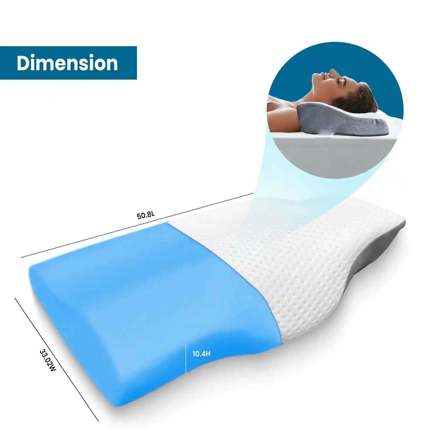 Orthopedic Memory Foam Cervical Pillow with Cooling Gel