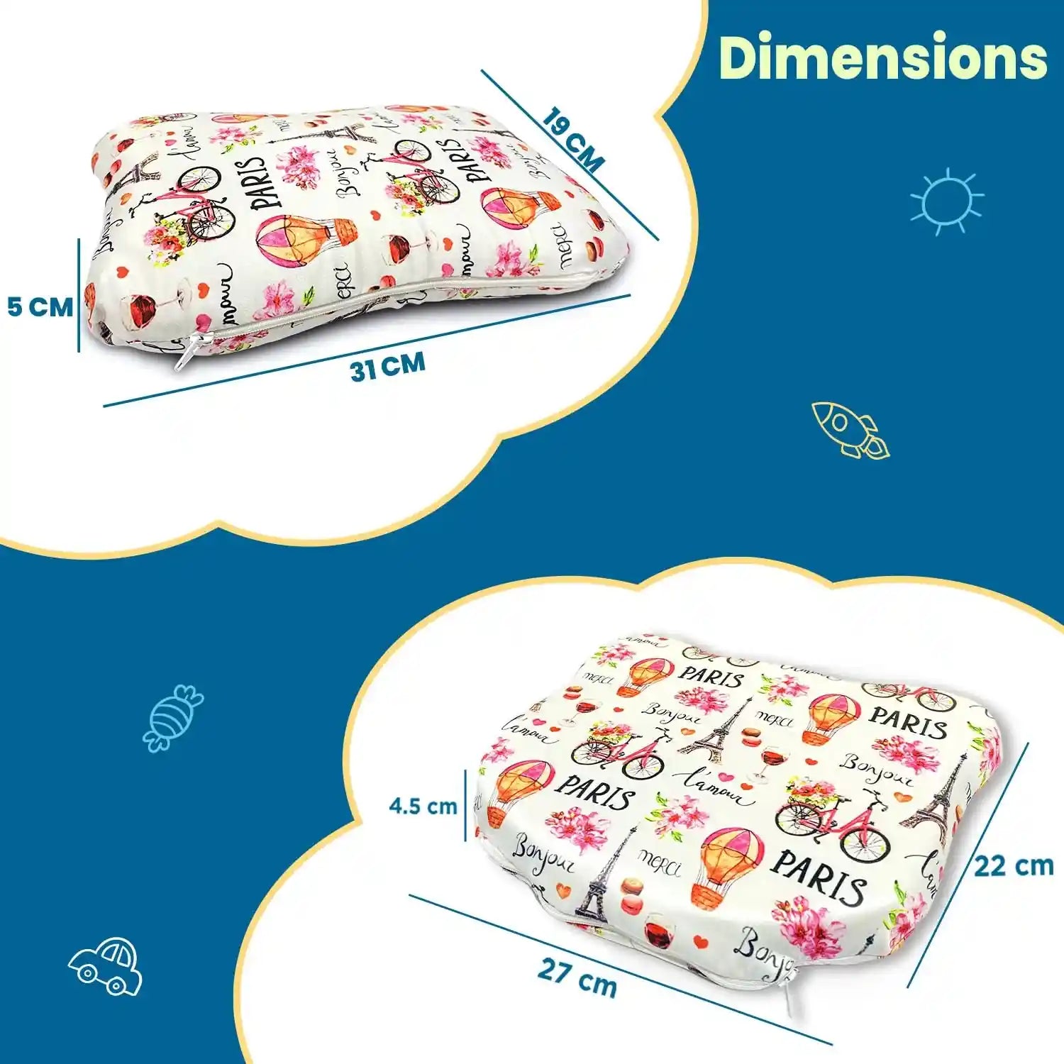 Kids Paris Pillow (Combo)