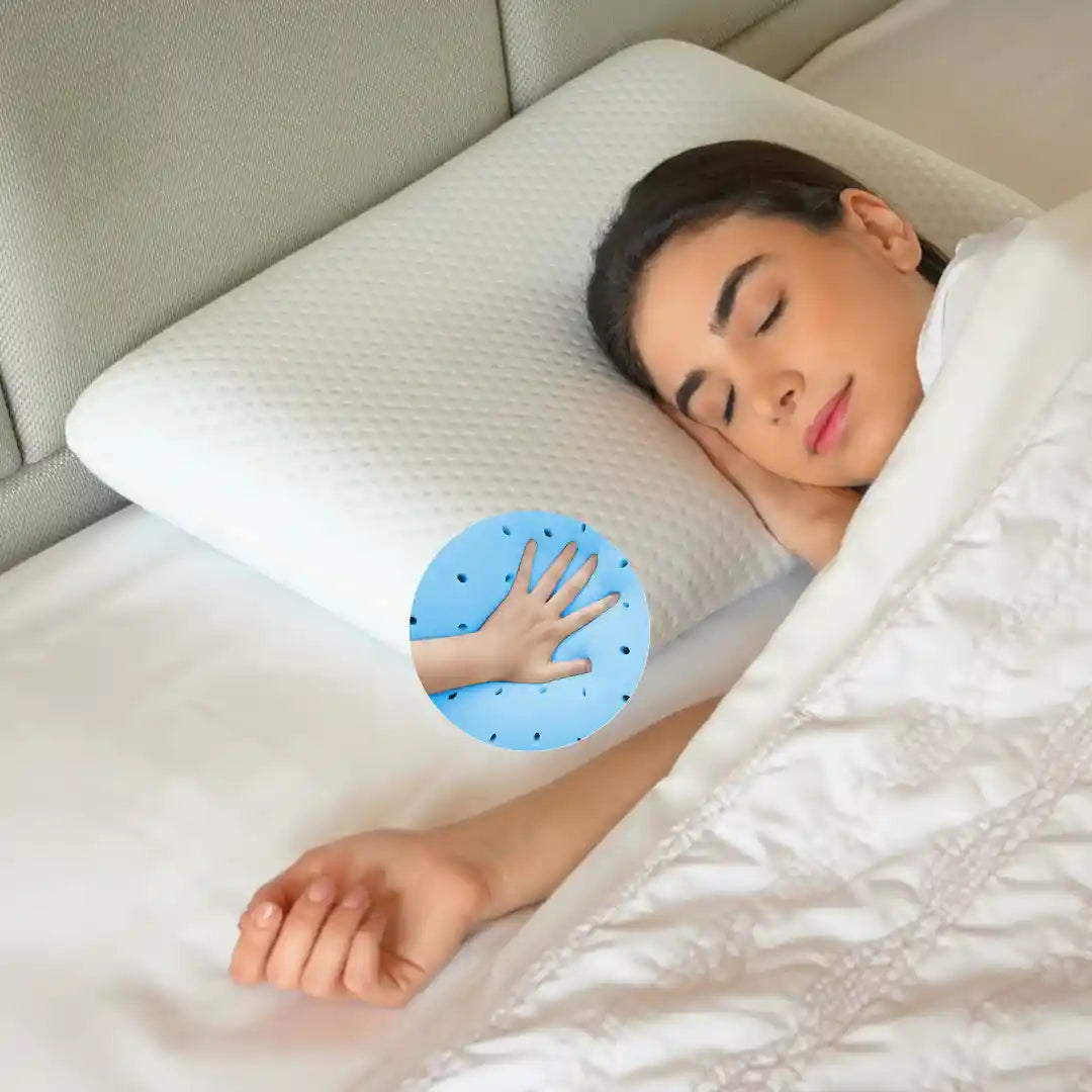 Memory Foam Pillow with Ventilated Cooling Gel for Neck & Shoulder Pain