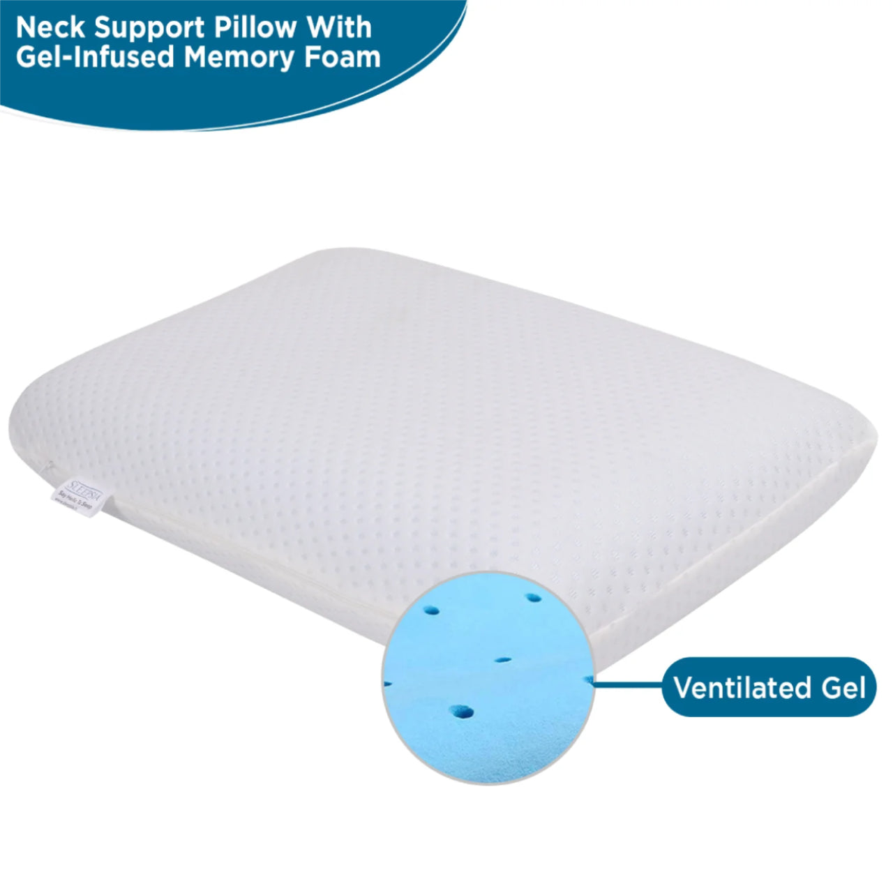 Memory Foam Pillow for Sleeping, Rectangular Orthopedic Bed Pillow for Neck & Shoulder Pain Relief