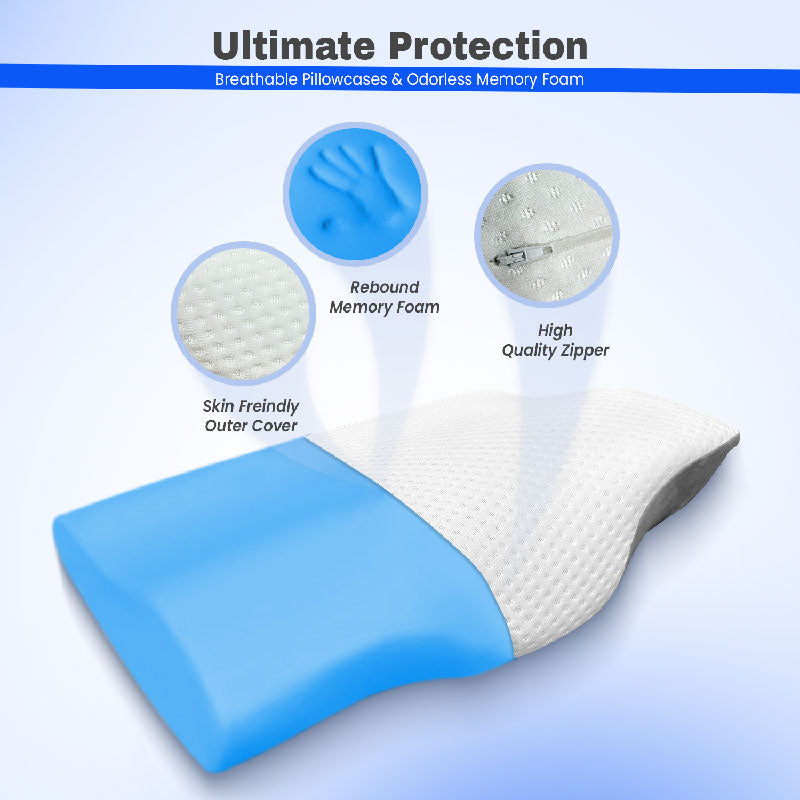 Orthopedic Memory Foam Cervical Pillow with Cooling Gel